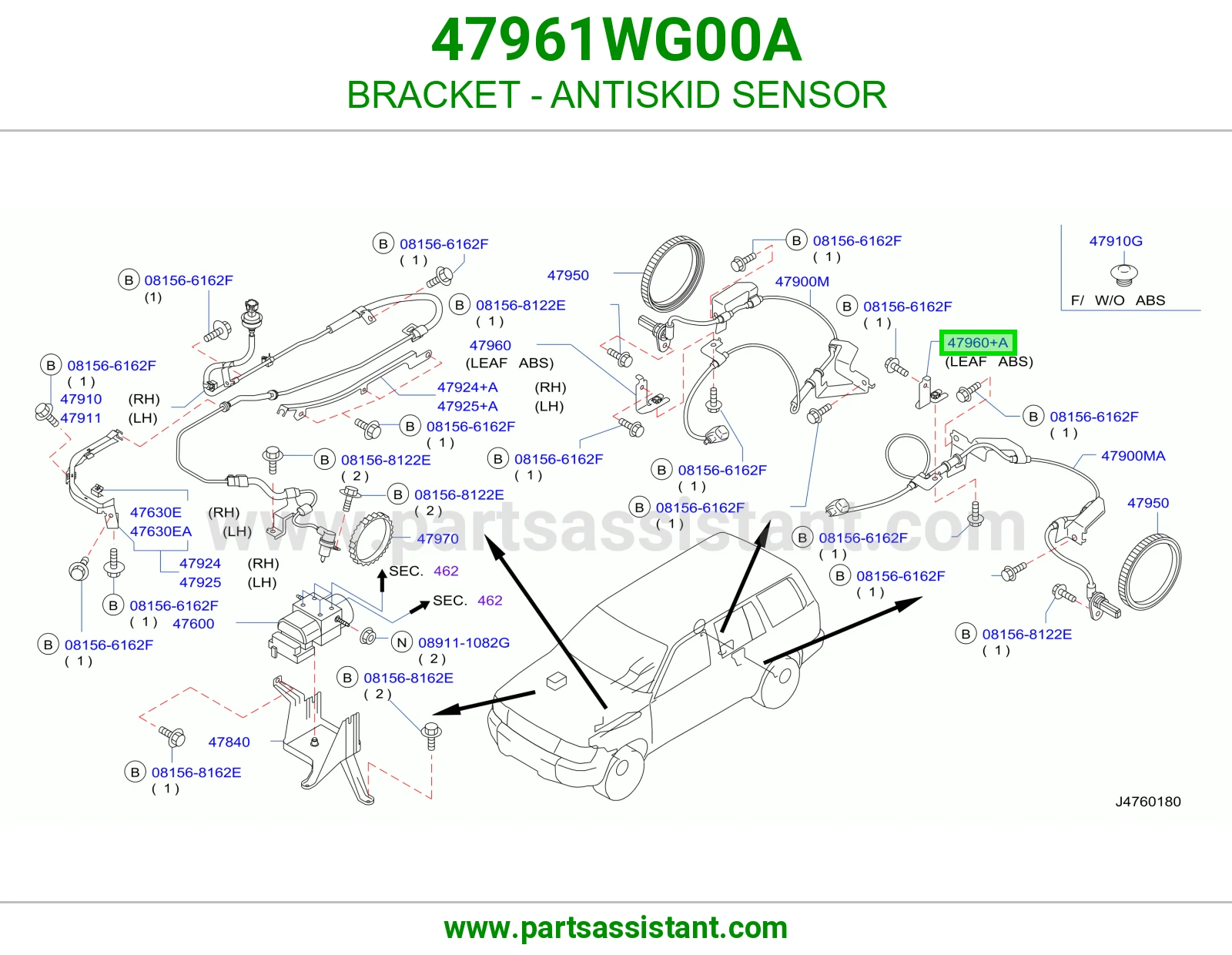 قاعدة حساس ABS 47961WG00A