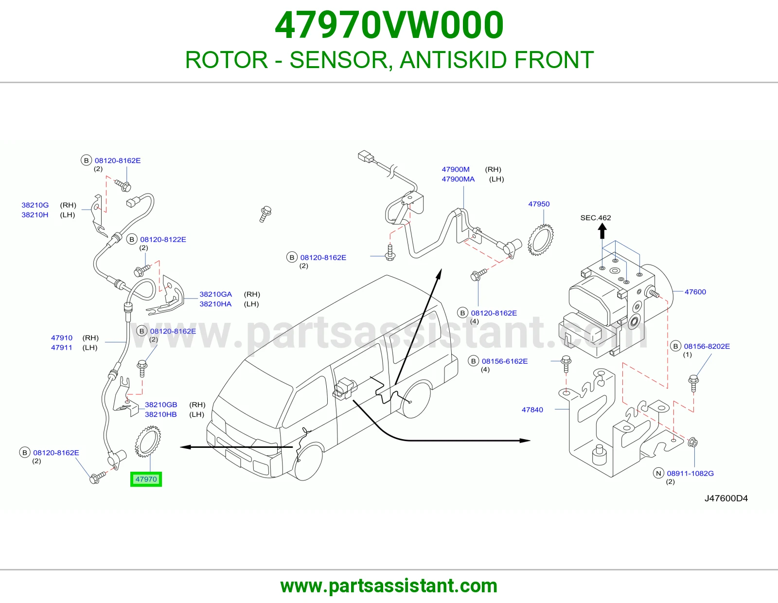 هوب حساس مانع انزلاق أمامي 47970VW000