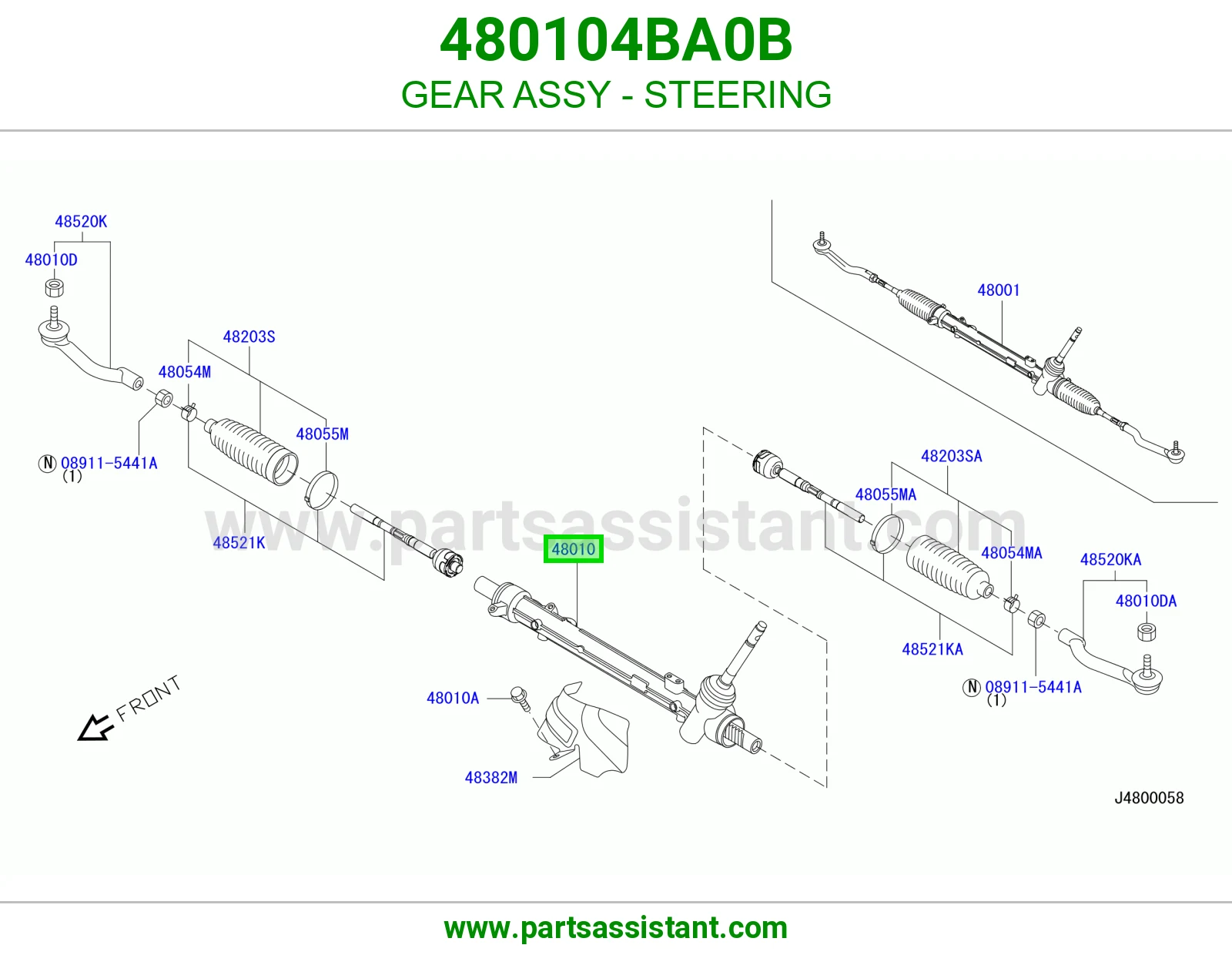GEAR ASSY - STEERING 480104BA0B