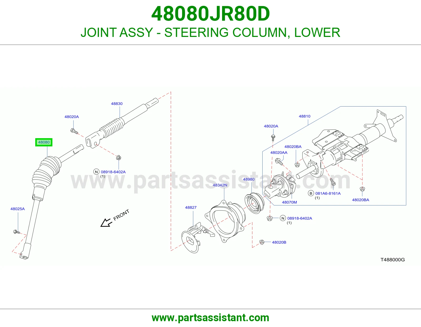 صليب عمود دركسون تحت 48080JR80D