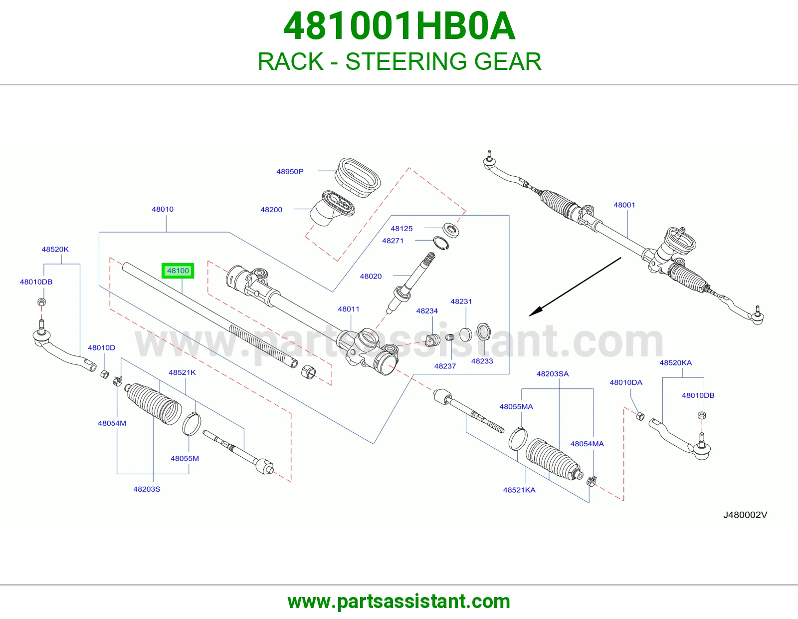 رف دودة دركسون 481001HB0A