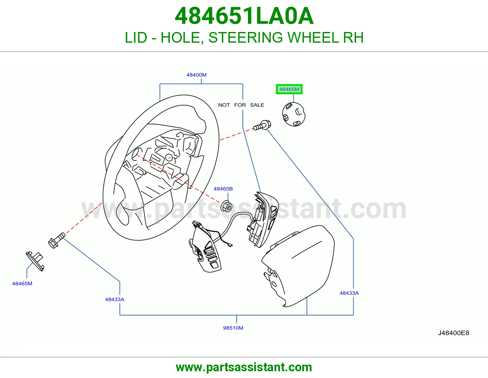 غطاء فتحة طارة دركسون يمين 484651LA0A