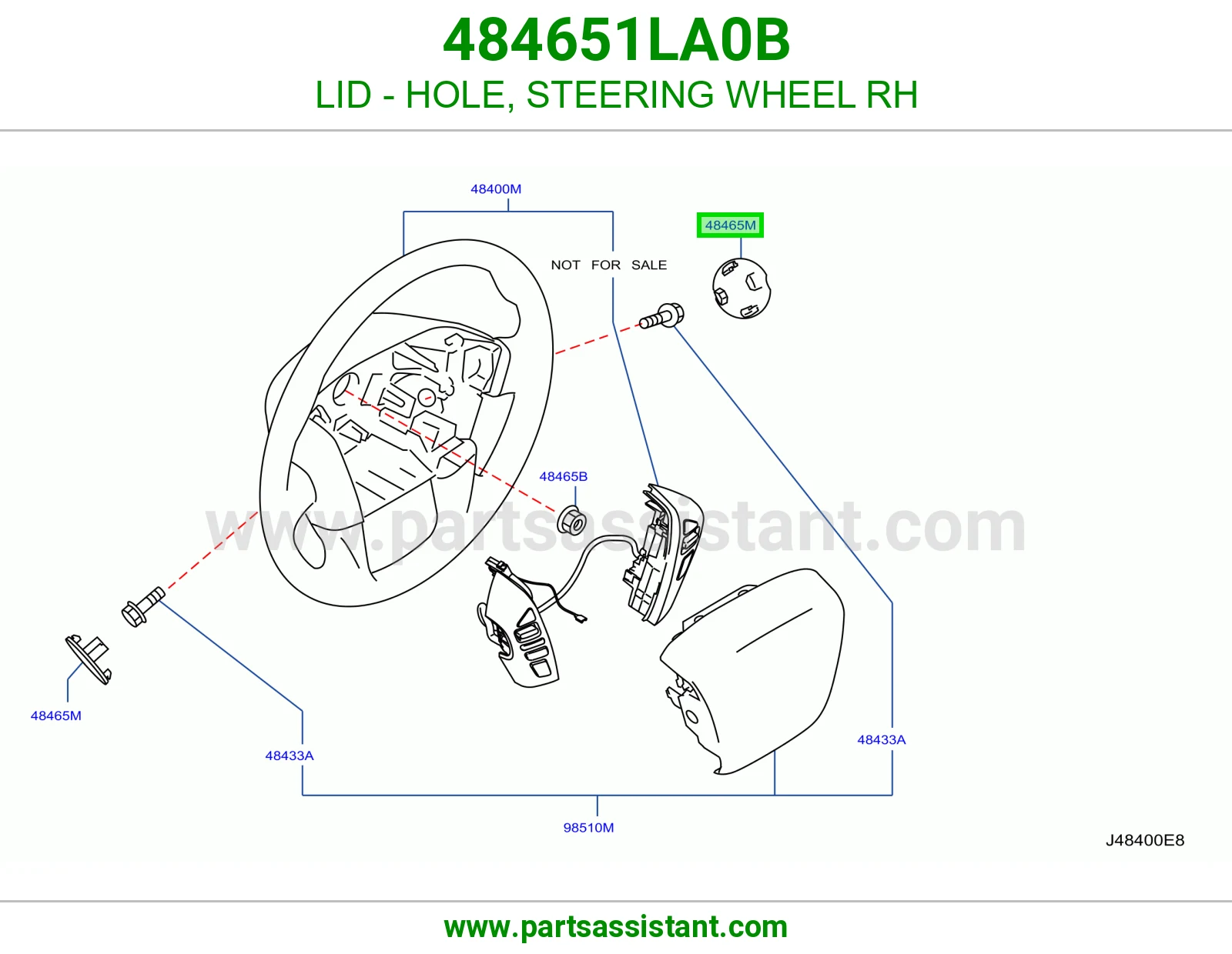 غطاء فتحة طارة دركسون يمين 484651LA0B