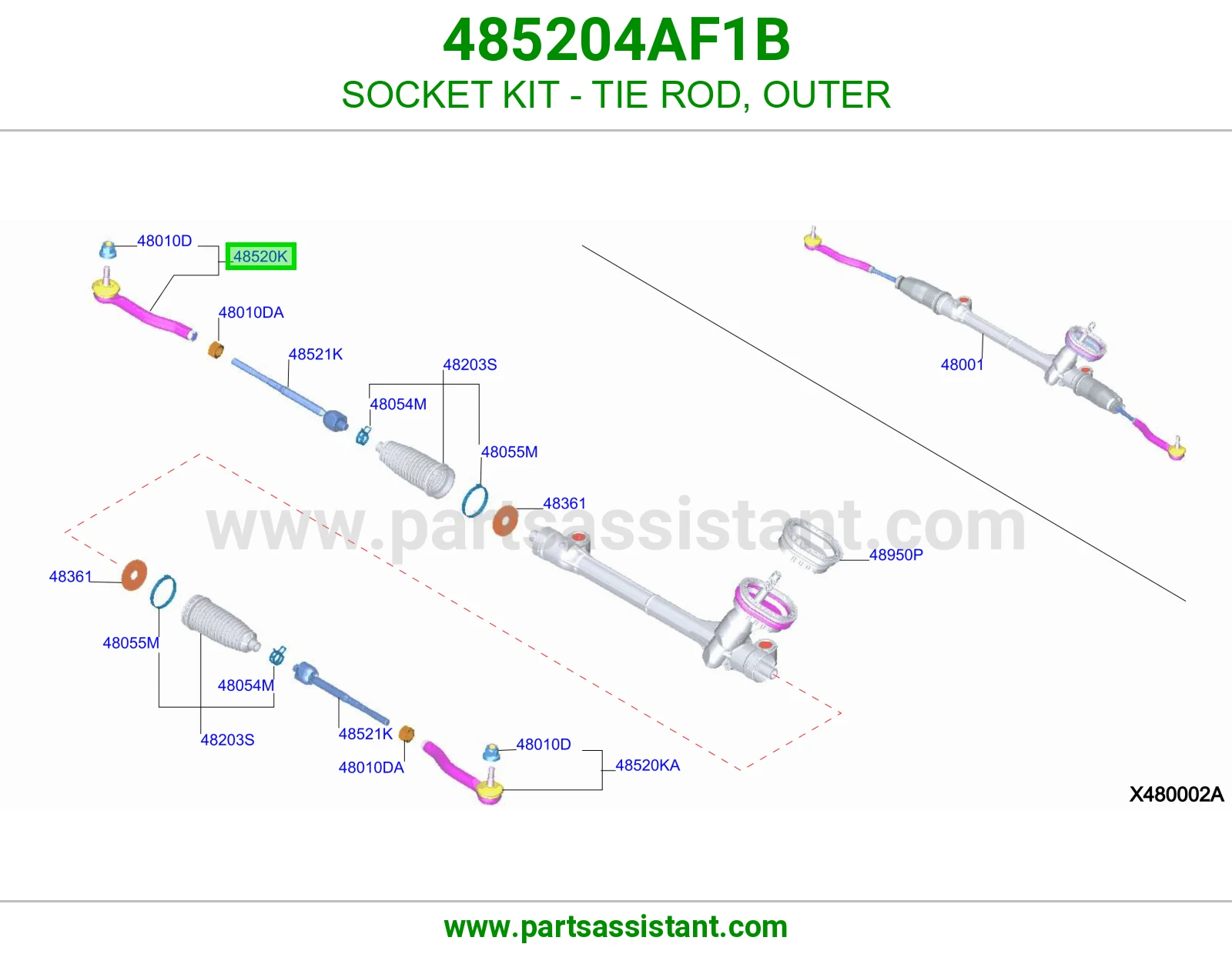 راس ذراع دركسون خارجي 485204AF1B