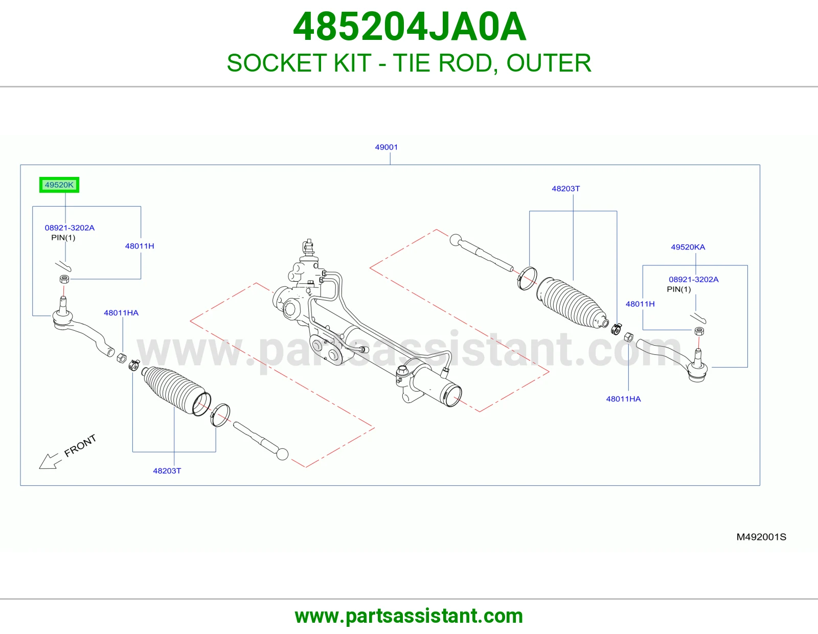 راس ذراع دركسون خارجي 485204JA0A