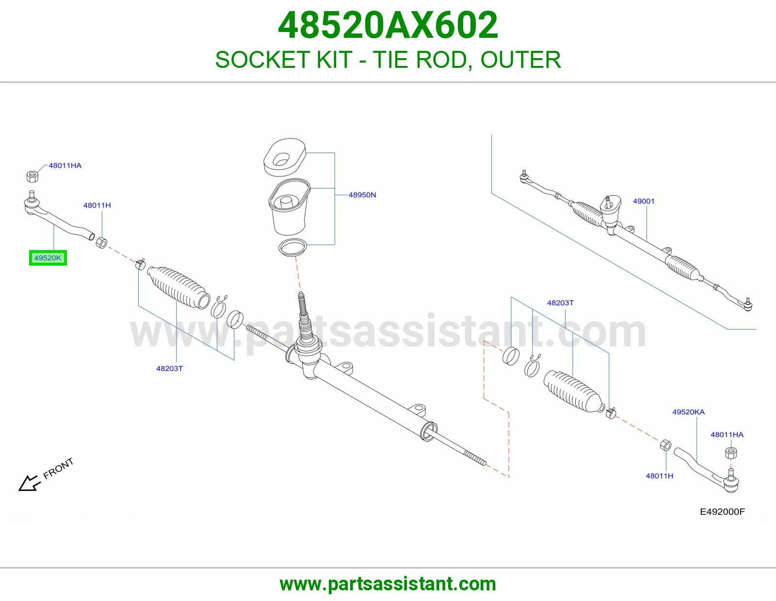 راس ذراع دركسون خارجي 48520AX602