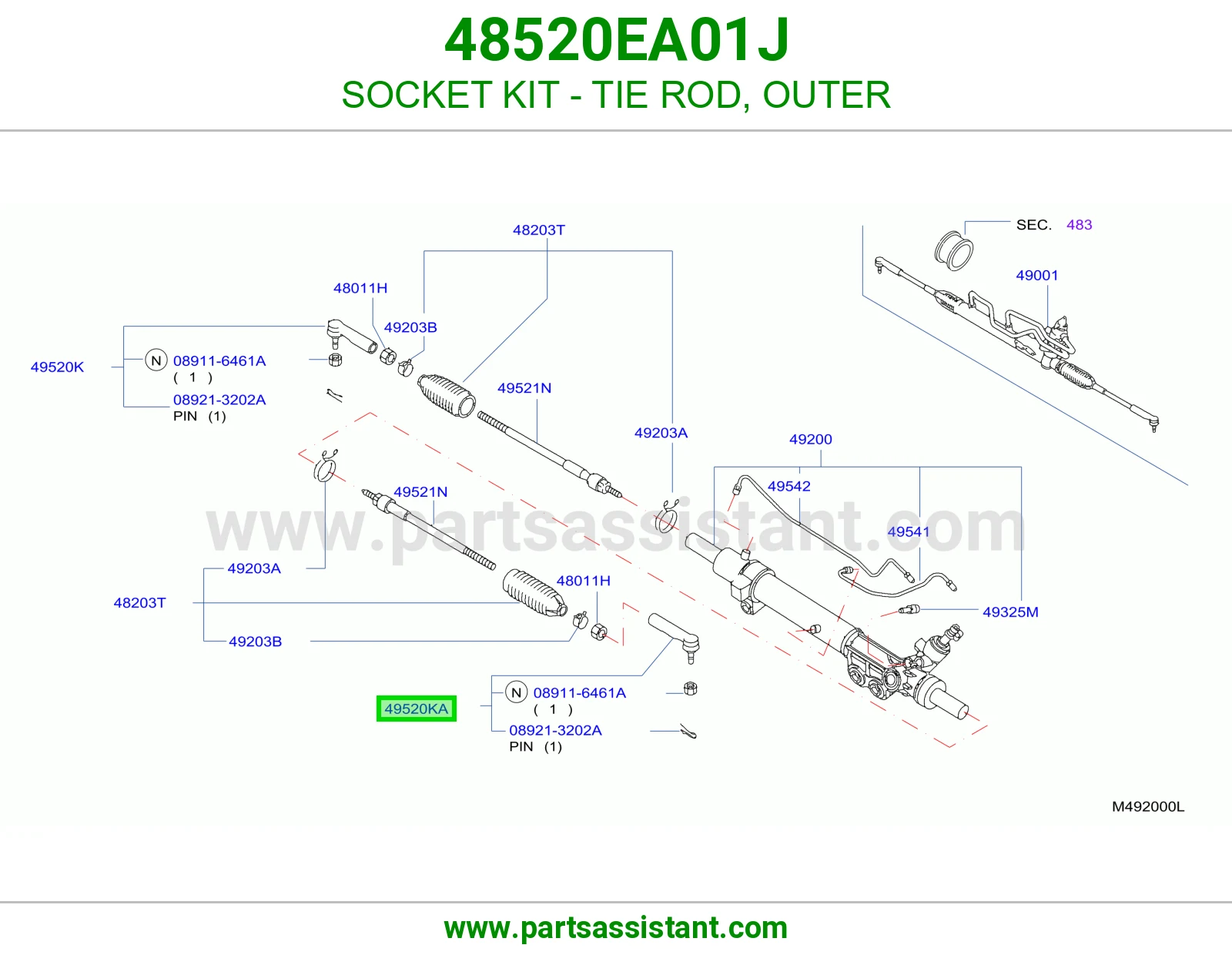 ذراع دركسون خارجي 48520EA01J