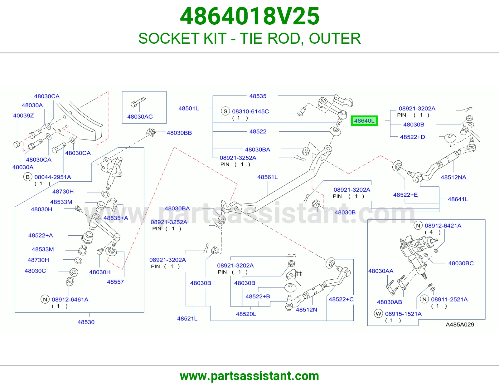 راس ذراع توازن خلف دفرنس يسار 4864018V25