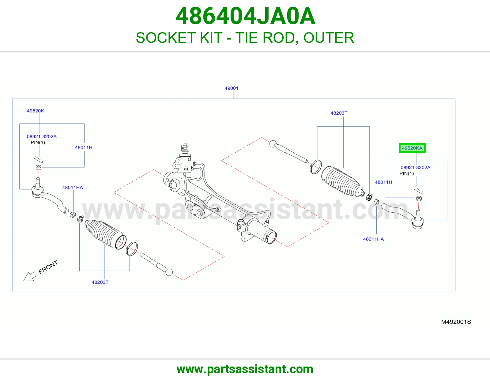 راس ذراع دركسون خارجي 486404JA0A