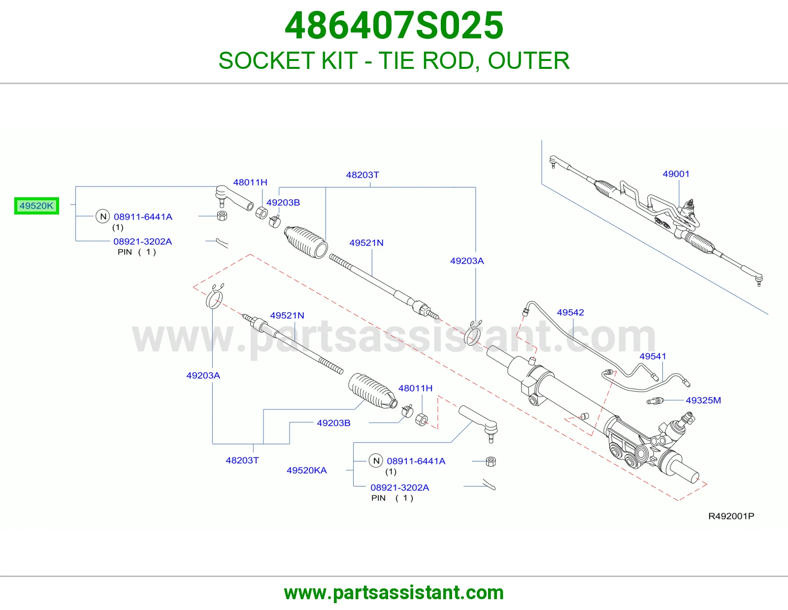 راس ذراع دركسون خارجي 486407S025