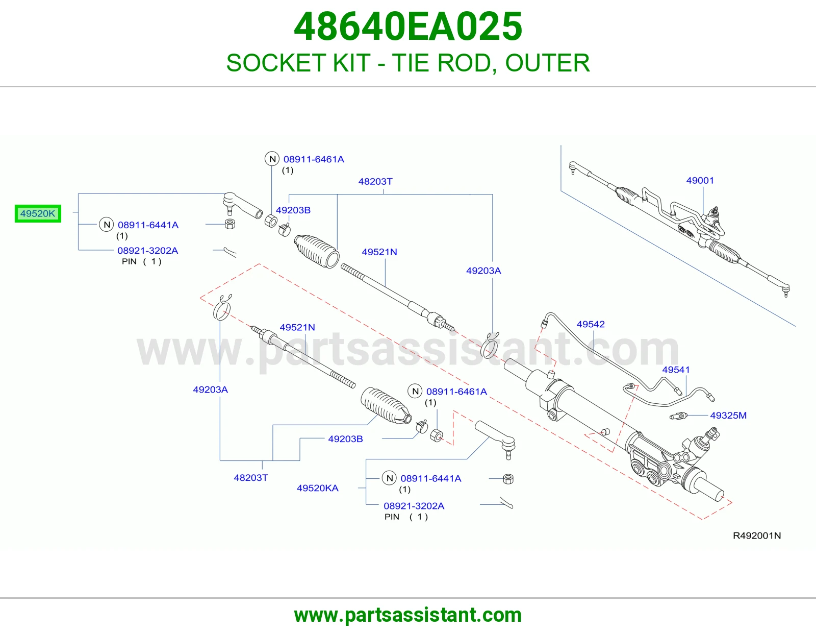 راس ذراع دركسون خارجي 48640EA025