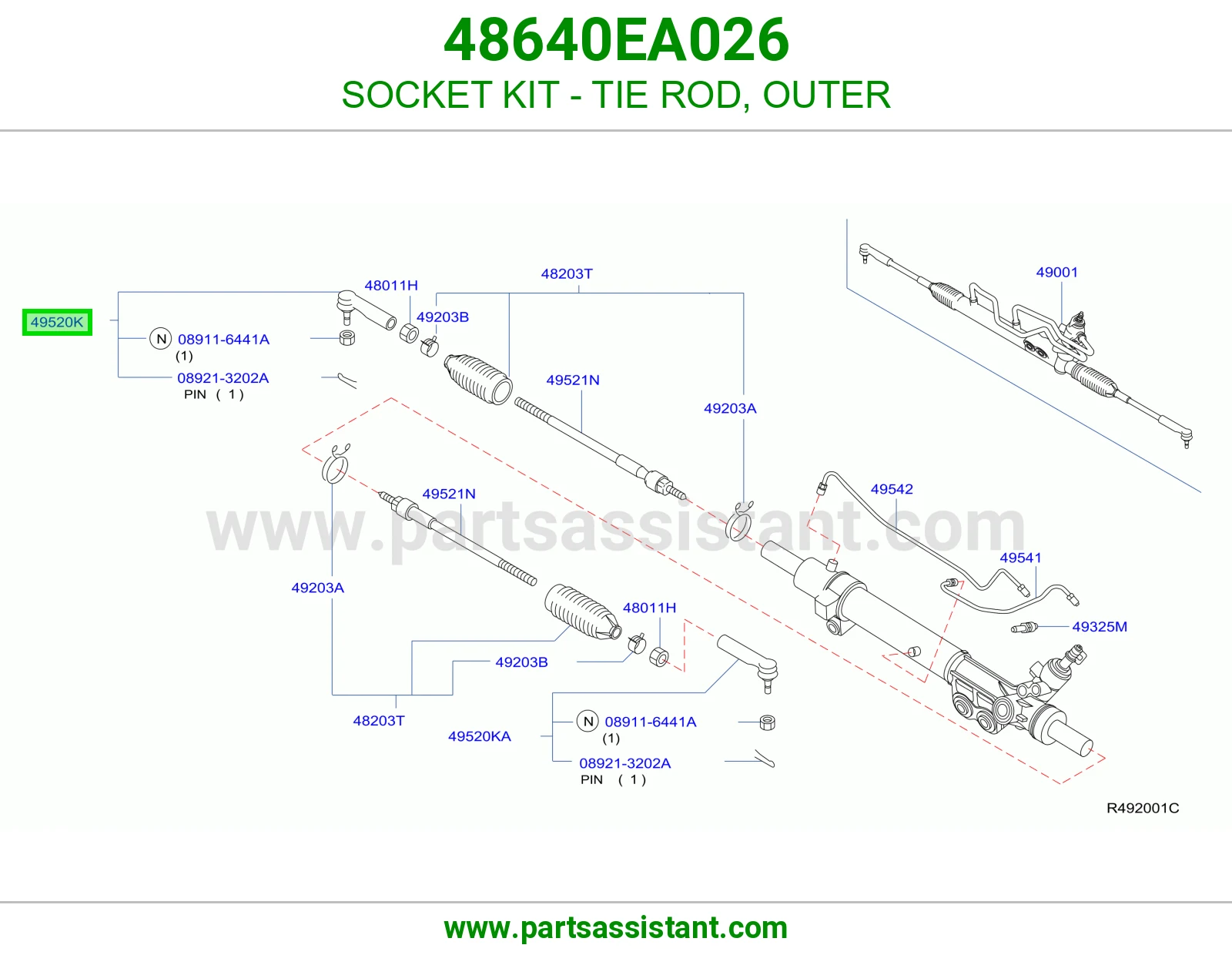 راس ذراع دركسون خارجي 48640EA026
