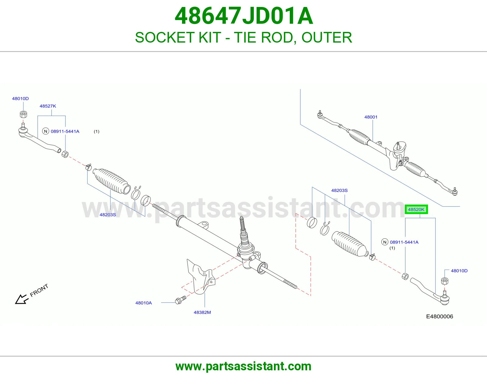 راس ذراع دركسون خارجي 48647JD01A