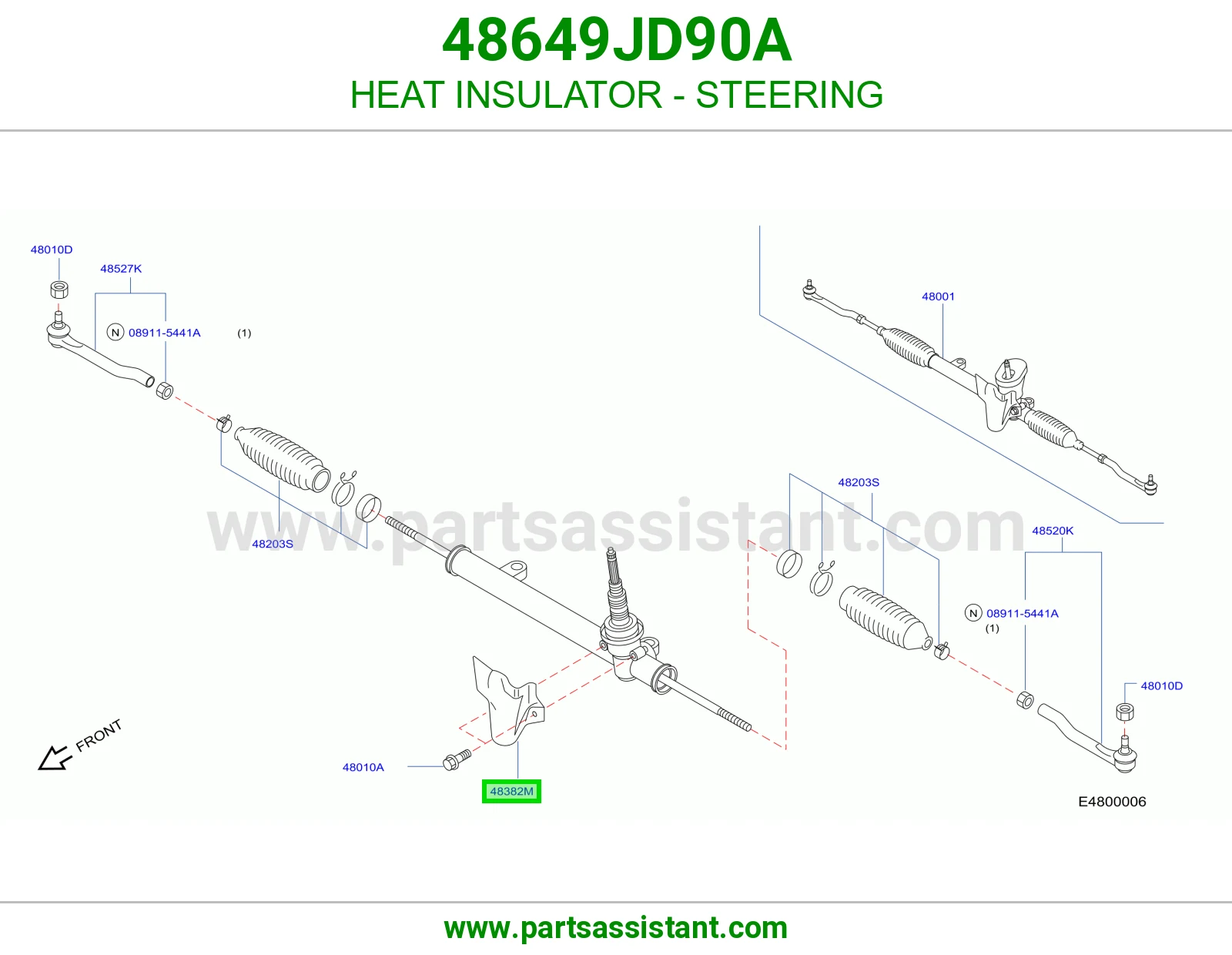 عازل حرارة دركسون 48649JD90A