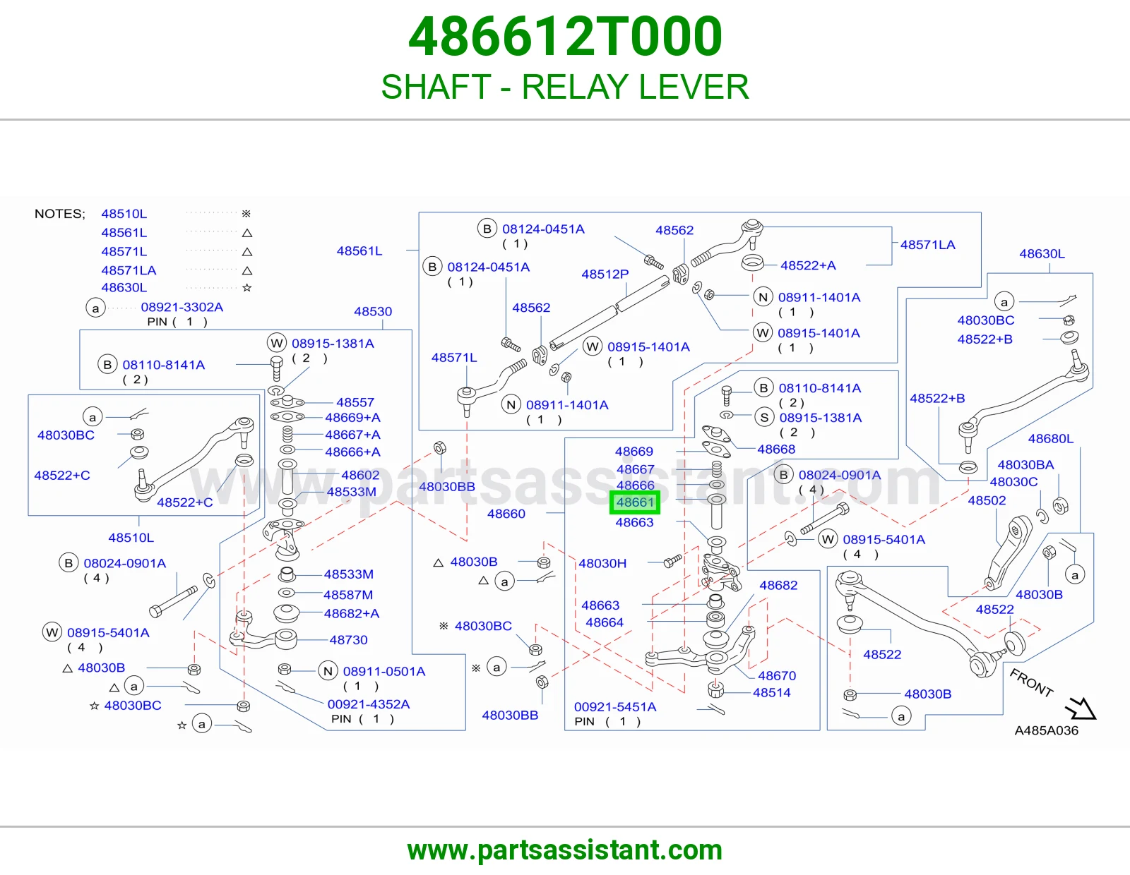 عمود ذراع دركسون وسط 486612T000