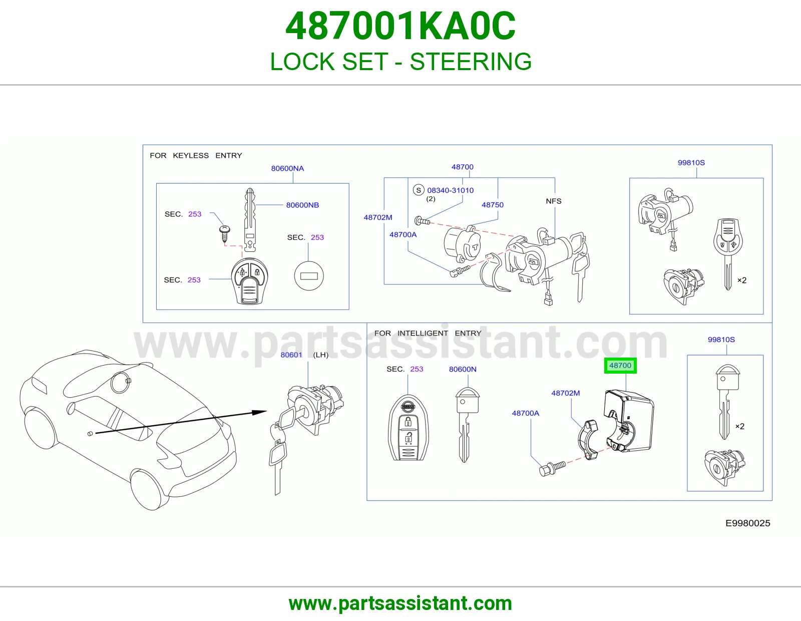 سوتش تشغيل مكينه 487001KA0C
