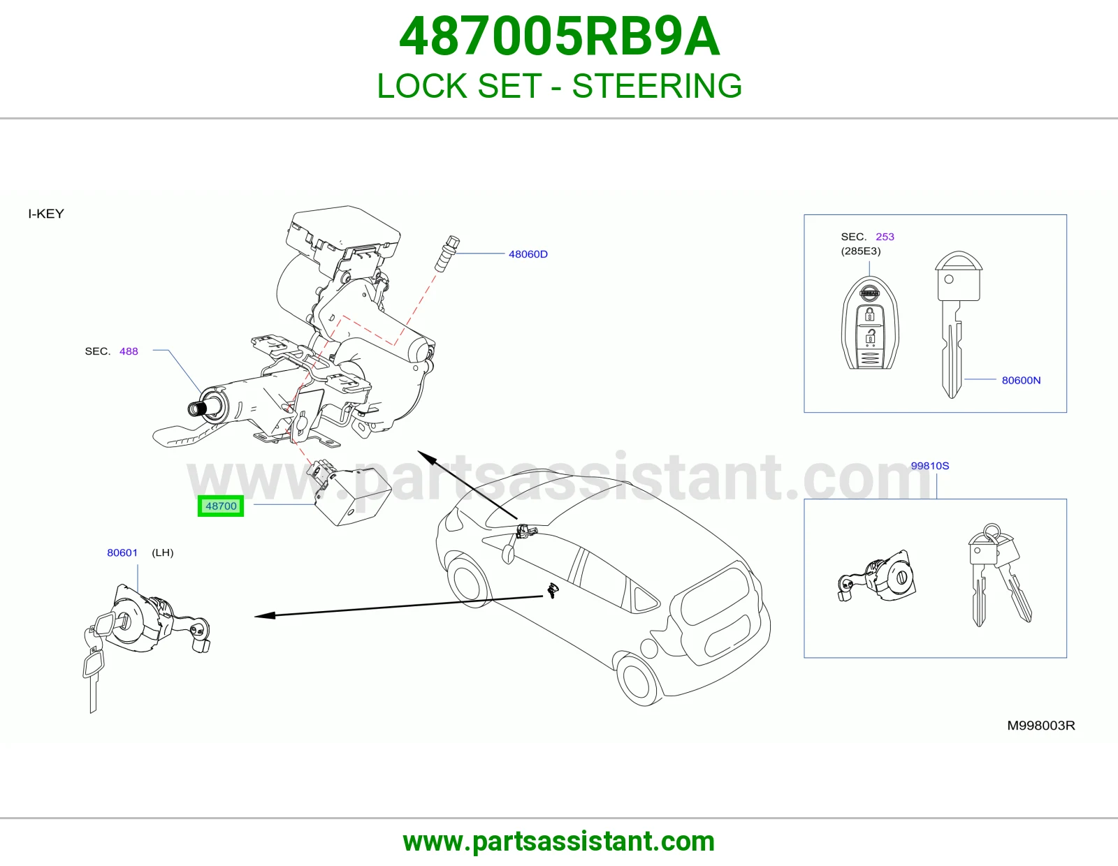 سوتش تشغيل مكينه 487005RB9A