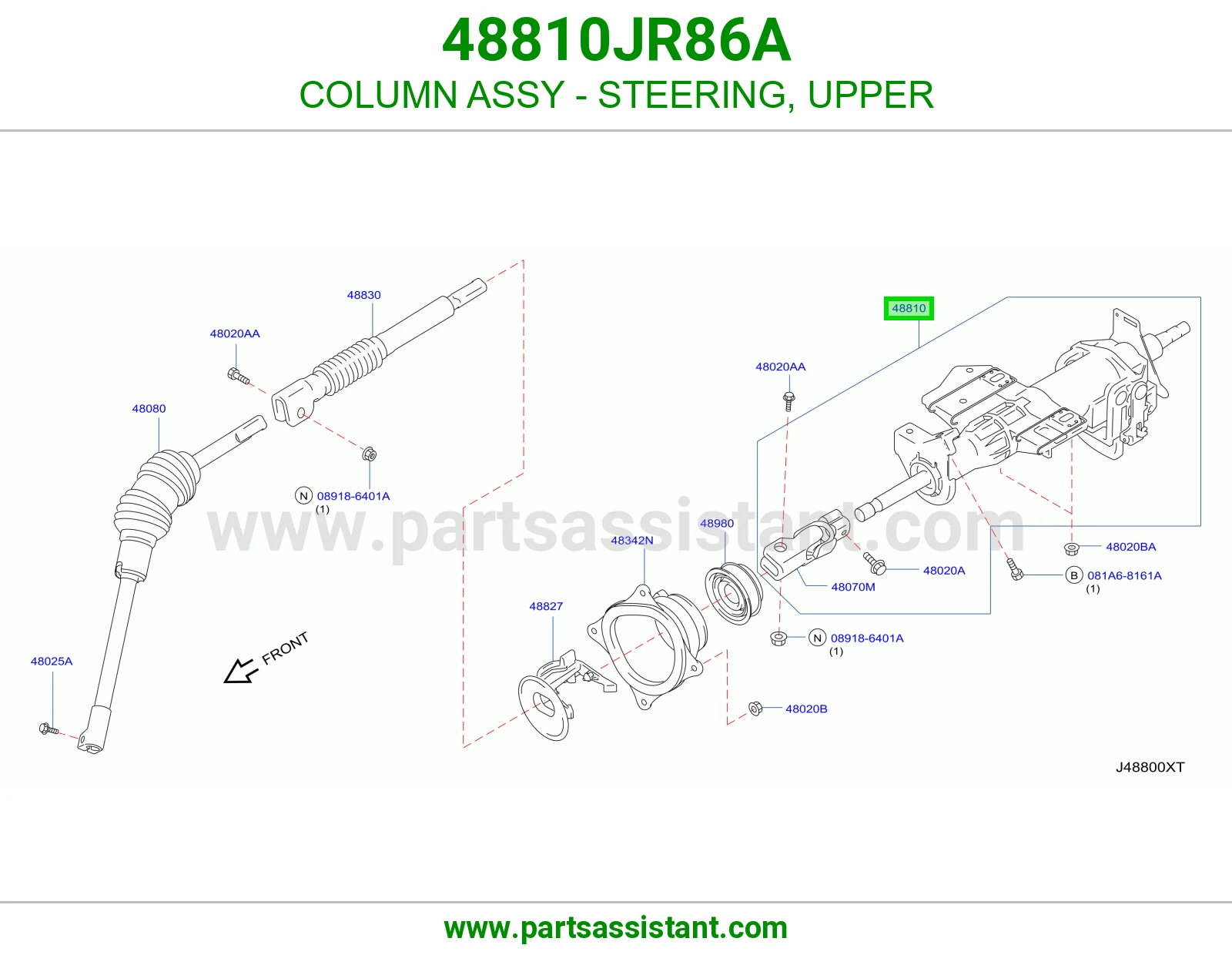 عمود دركسون فوق كامل 48810JR86A