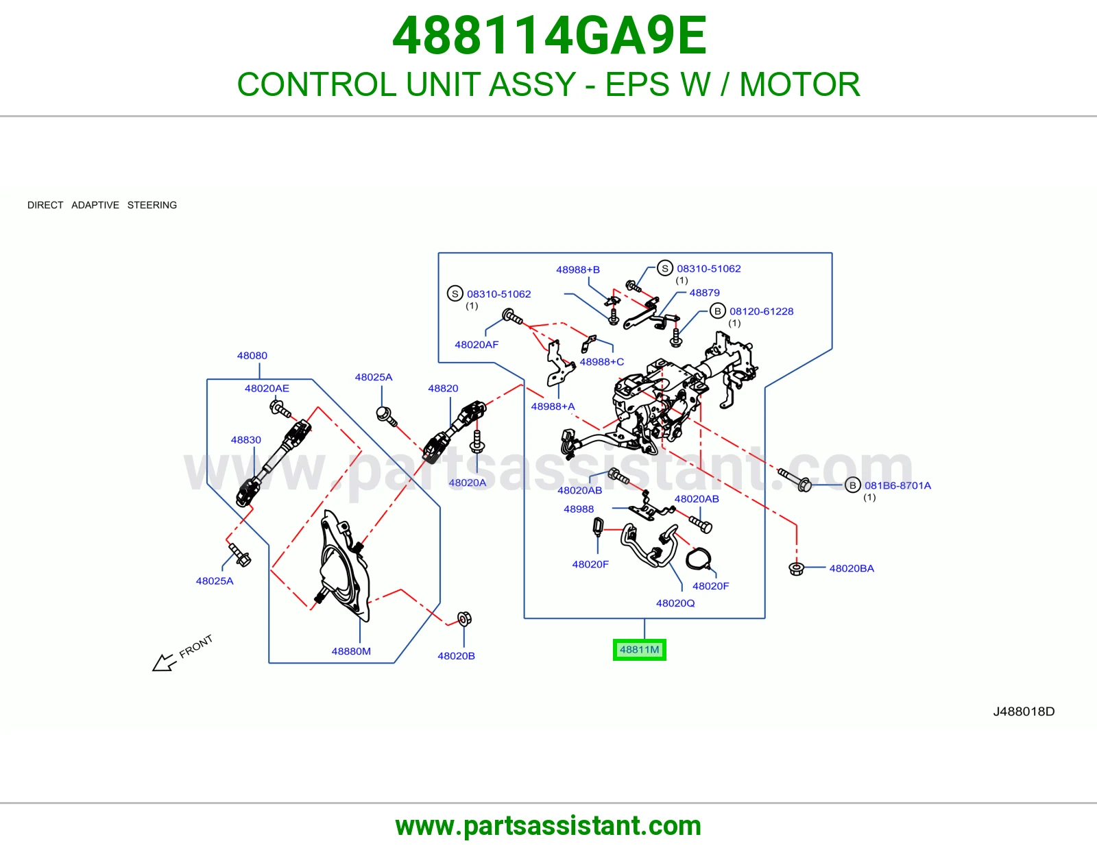 كمبيوتر دركسون كهربا (EPS) مع دينمو كامل 488114GA9E