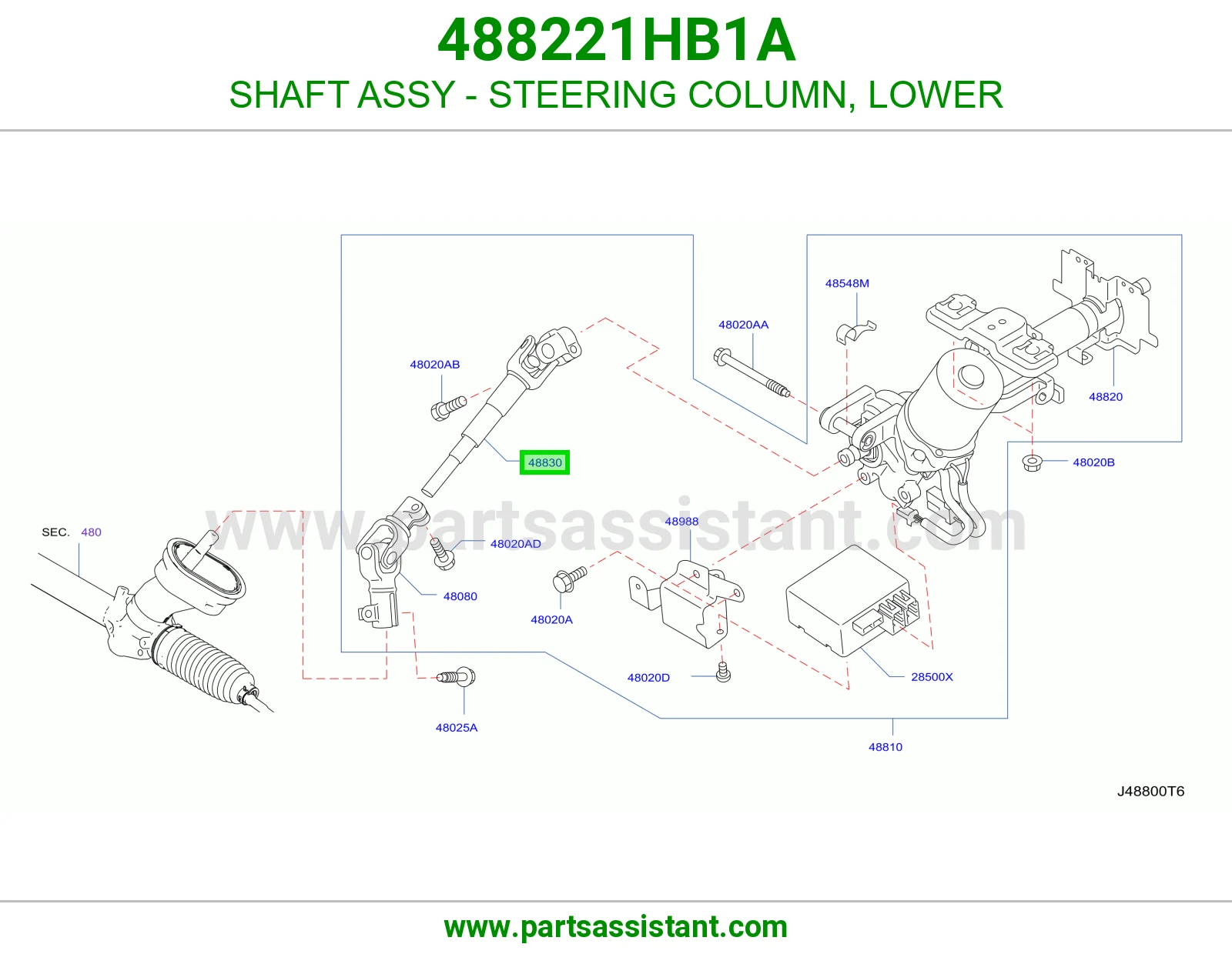 عمود دركسون تحت كامل 488221HB1A