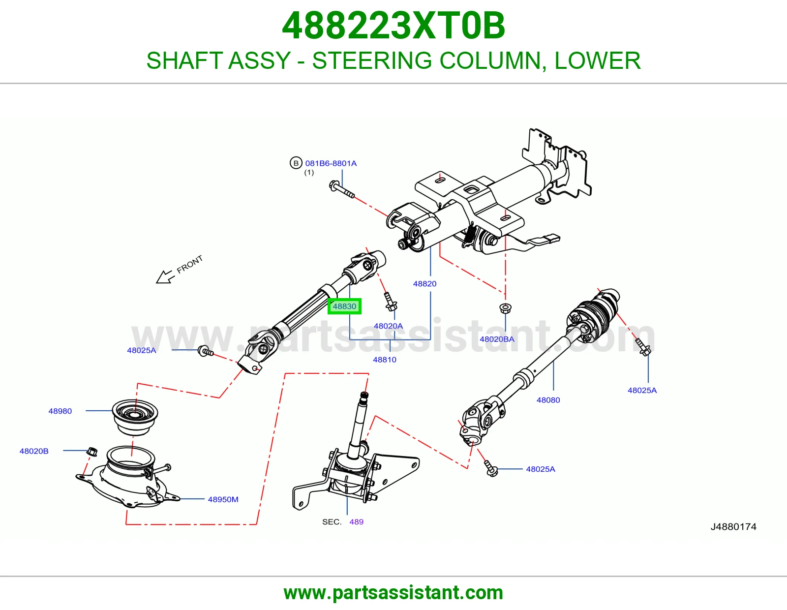 عمود دركسون تحت كامل 488223XT0B