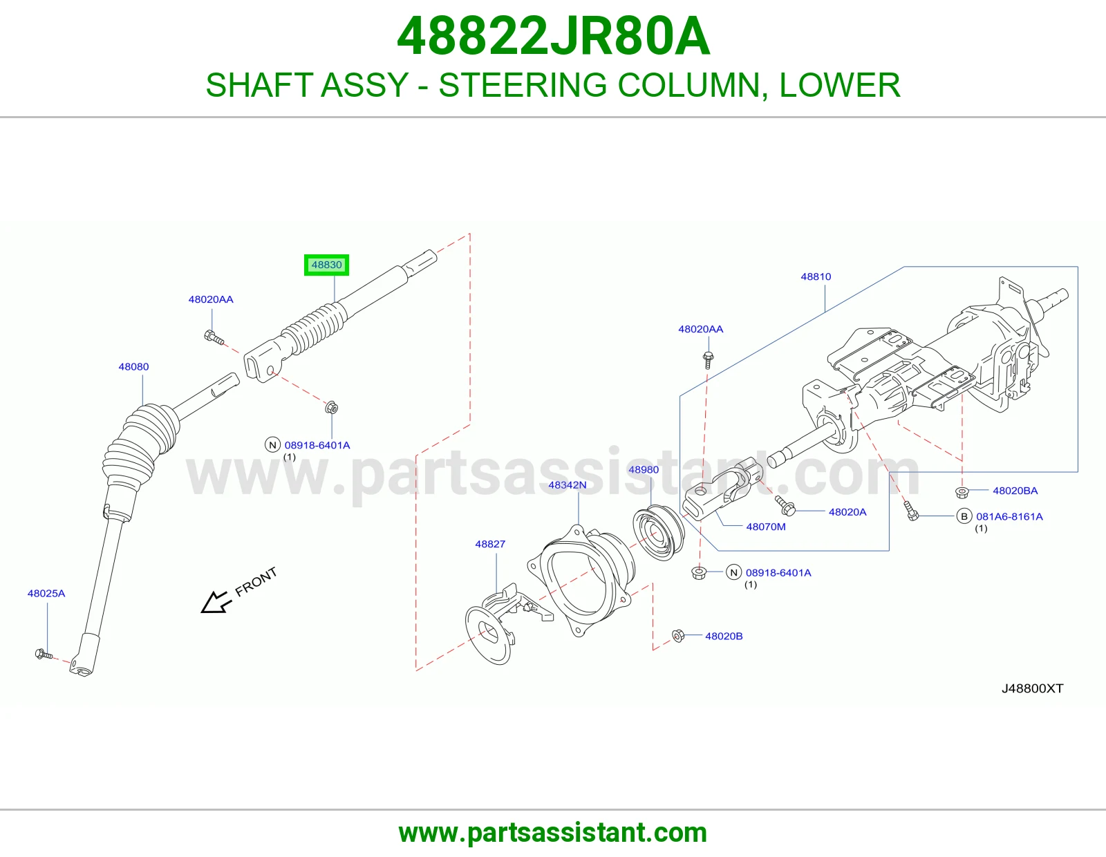 عمود دركسون تحت كامل 48822JR80A