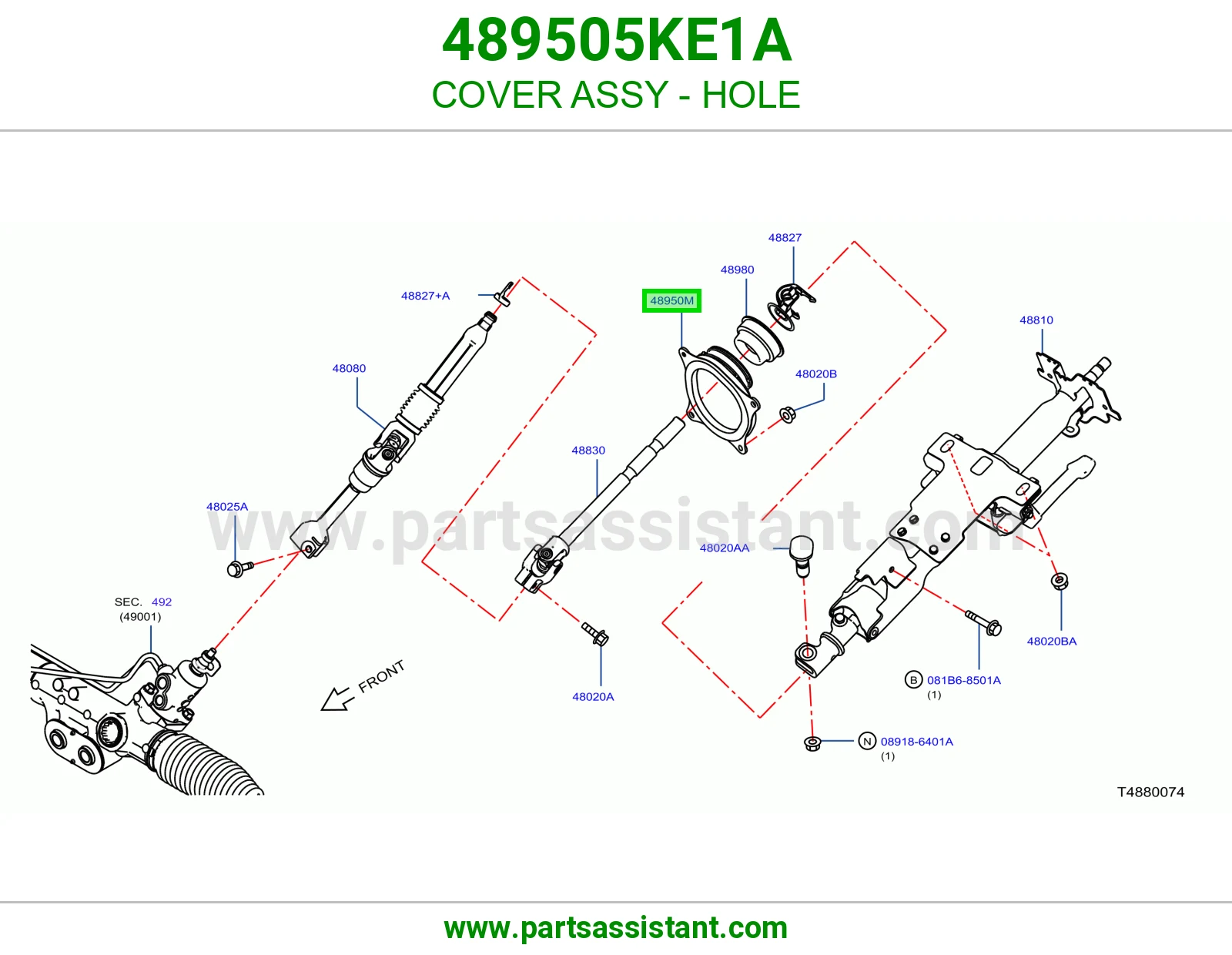 غطاء فتحة كامل 489505KE1A