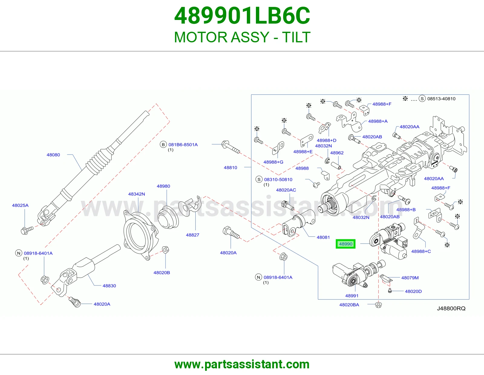 MOTOR ASSY - TILT 489901LB6C