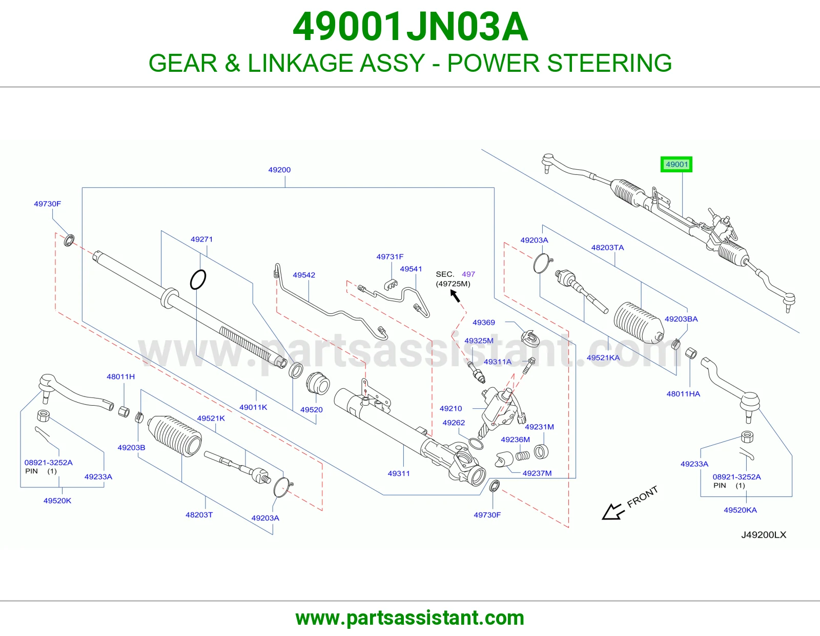 دوده دركسون كامله 49001JN03A