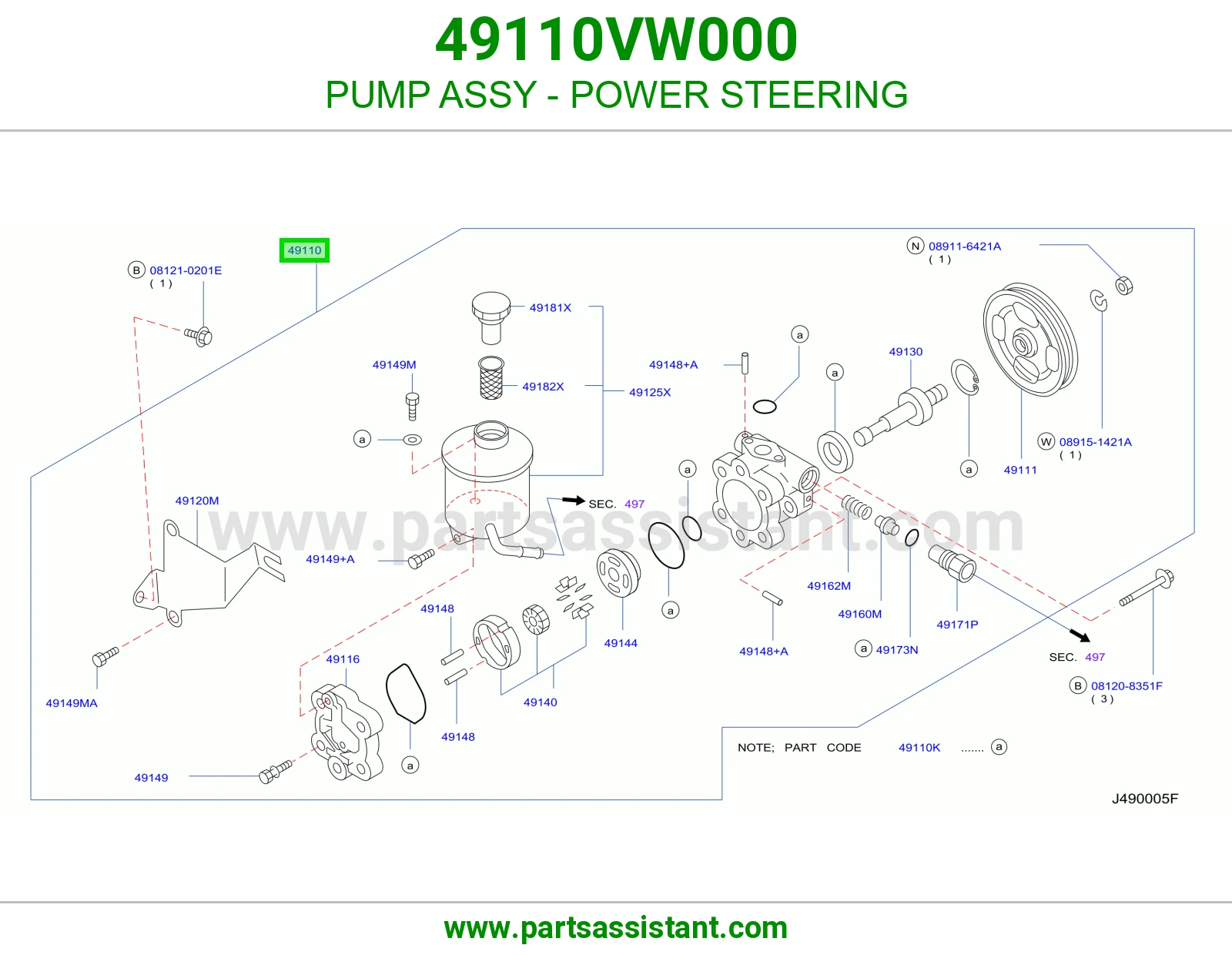 طرمبه دركسون 49110VW000