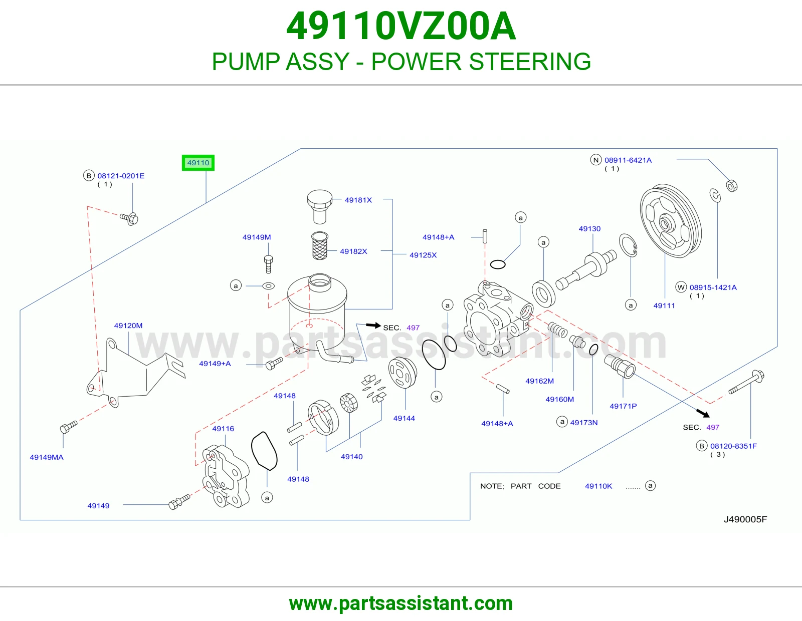 طرمبه دركسون 49110VZ00A