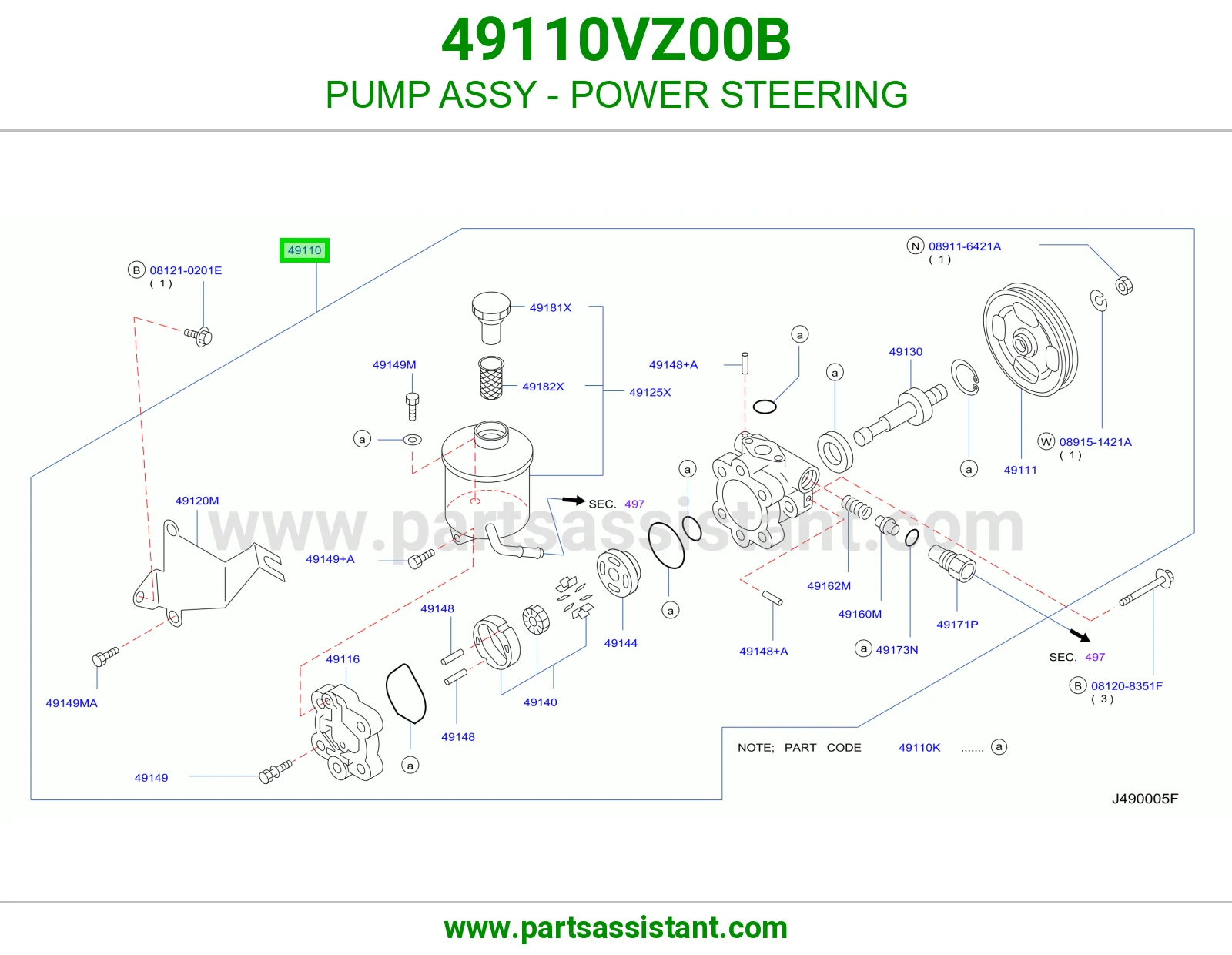طرمبه دركسون 49110VZ00B
