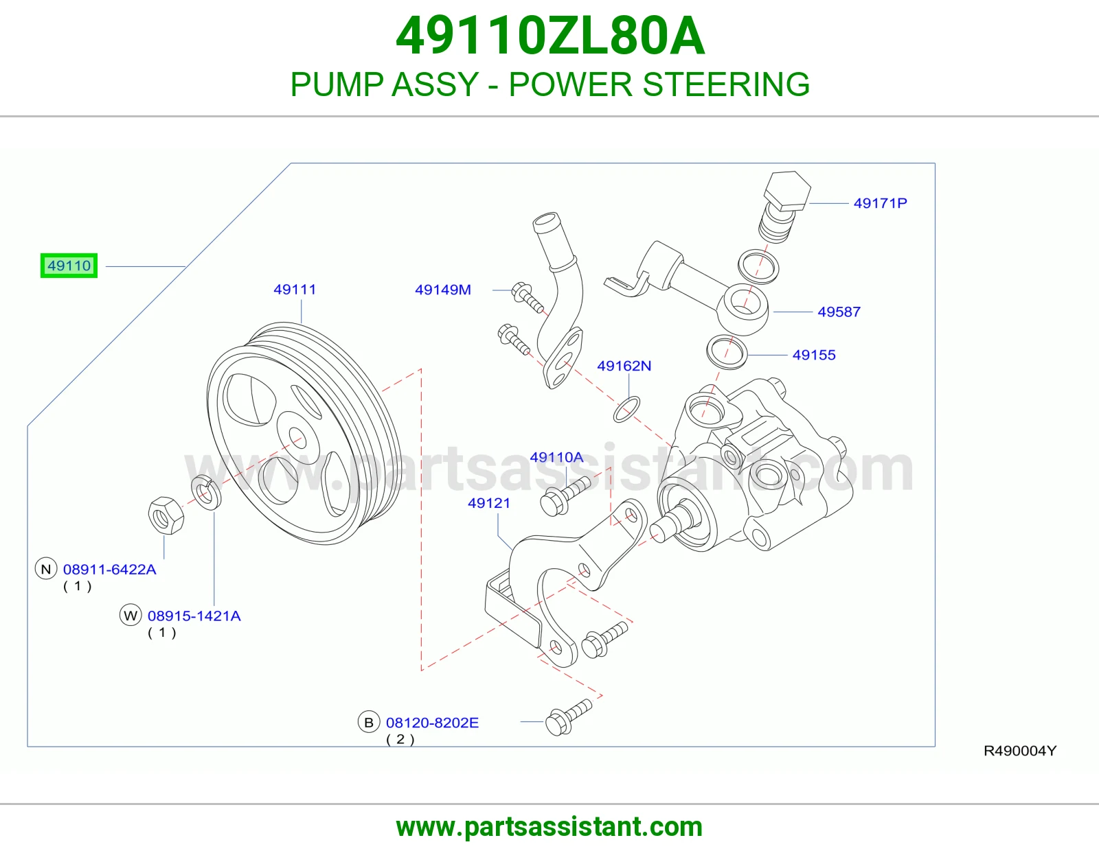 PUMP ASSY - POWER STEERING 49110ZL80A