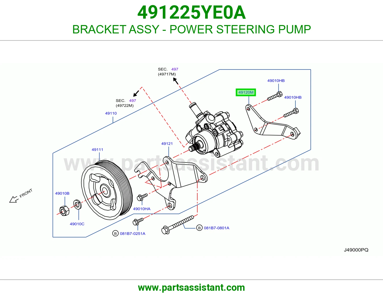قاعدة طرمبة دركسون كاملة 491225YE0A