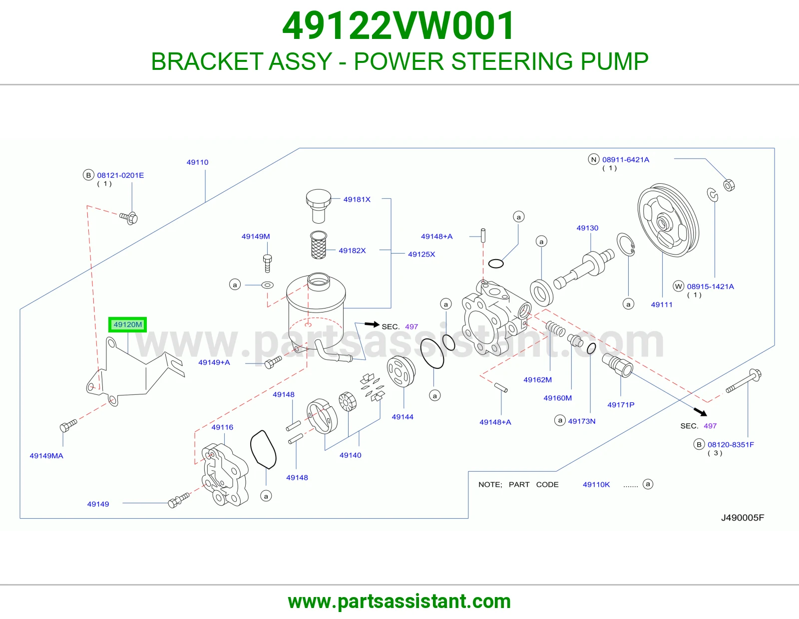 قاعدة كامل دركسون هيدروليك طرمبة 49122VW001