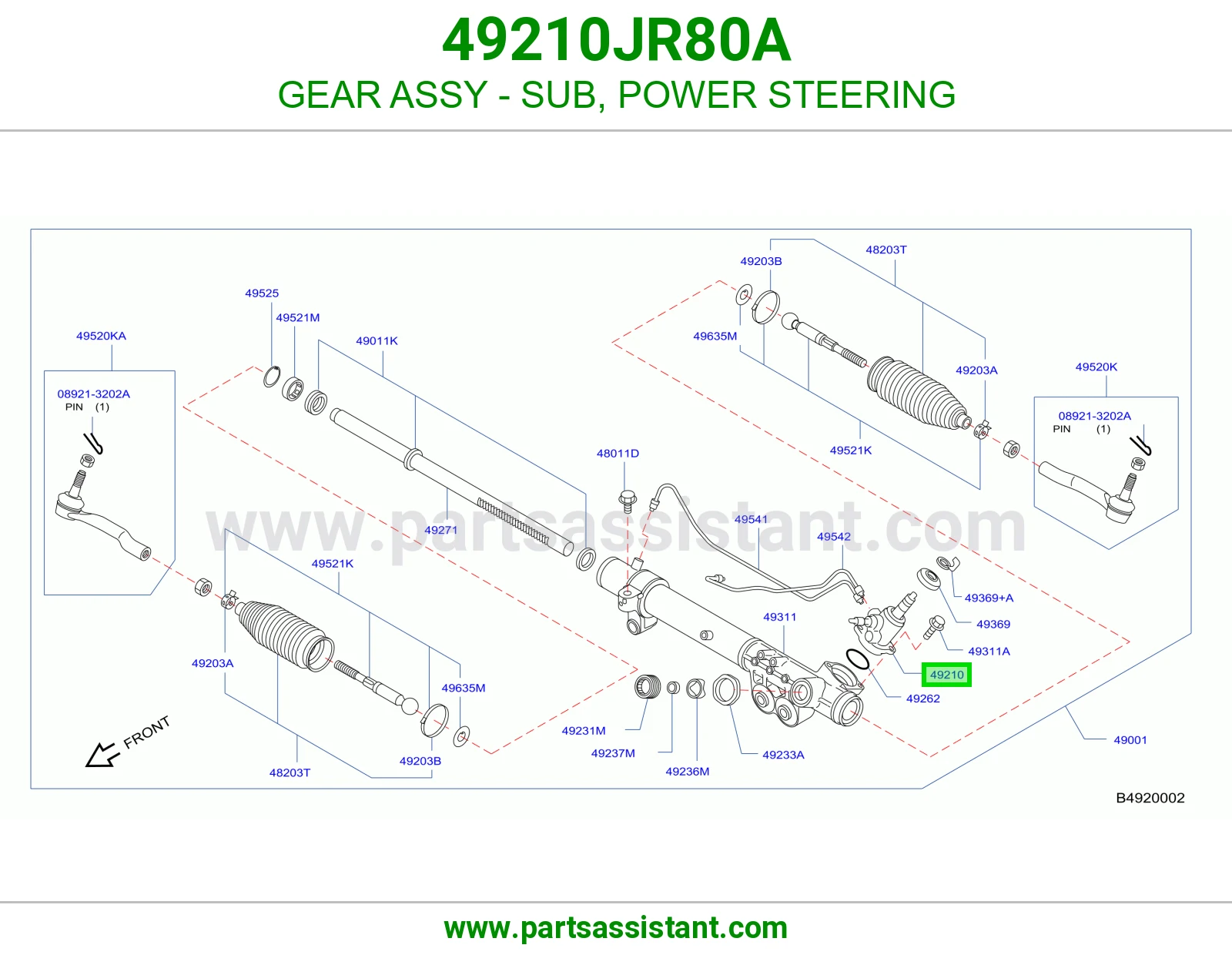 ترس فرعي دركسون باور كامل 49210JR80A