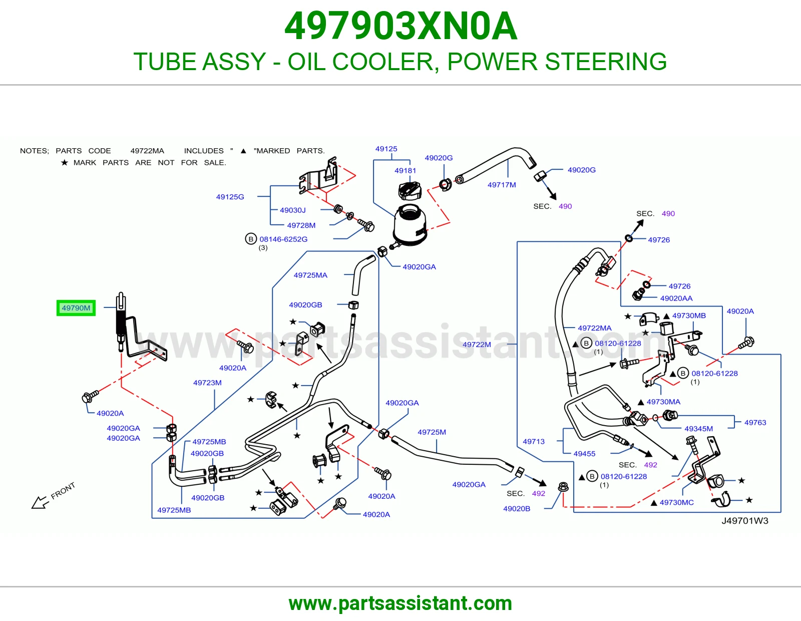 ماسورة مبرد زيت دركسون باور كاملة 497903XN0A