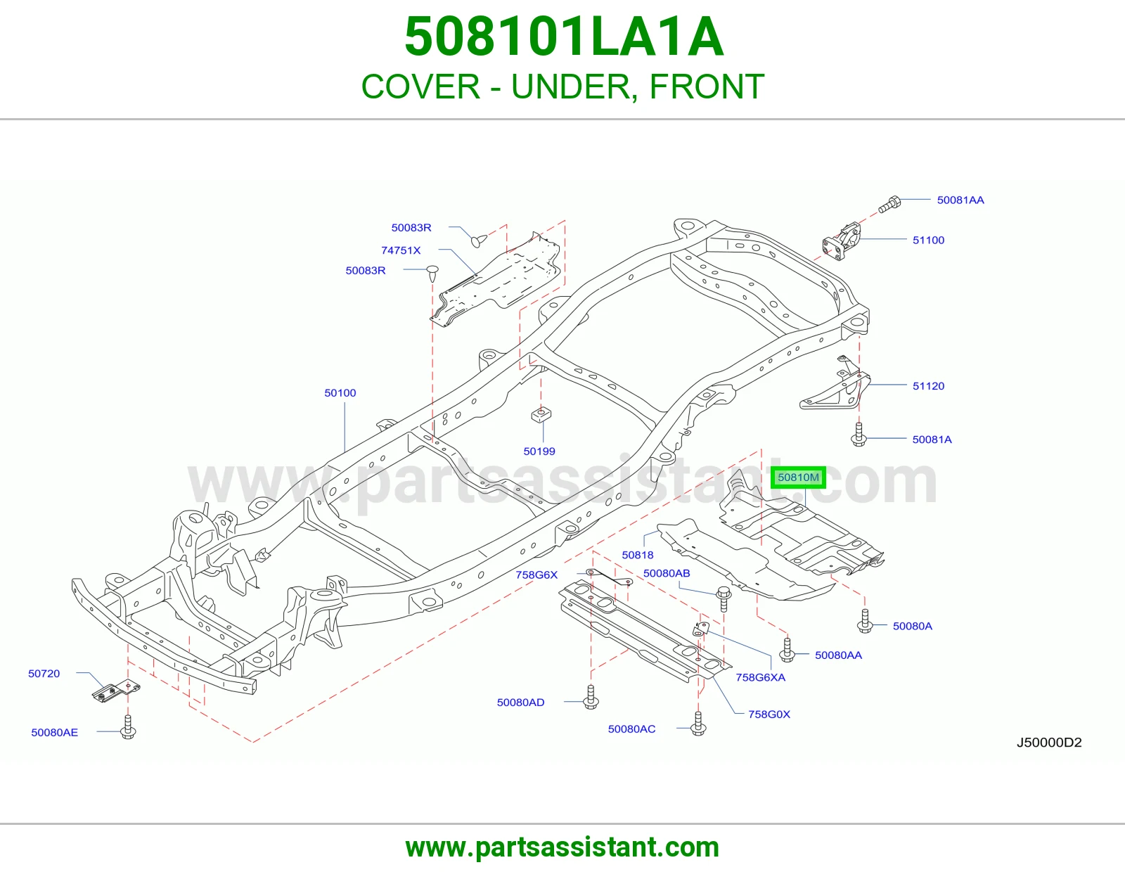 COVER - UNDER, FRONT 508101LA1A