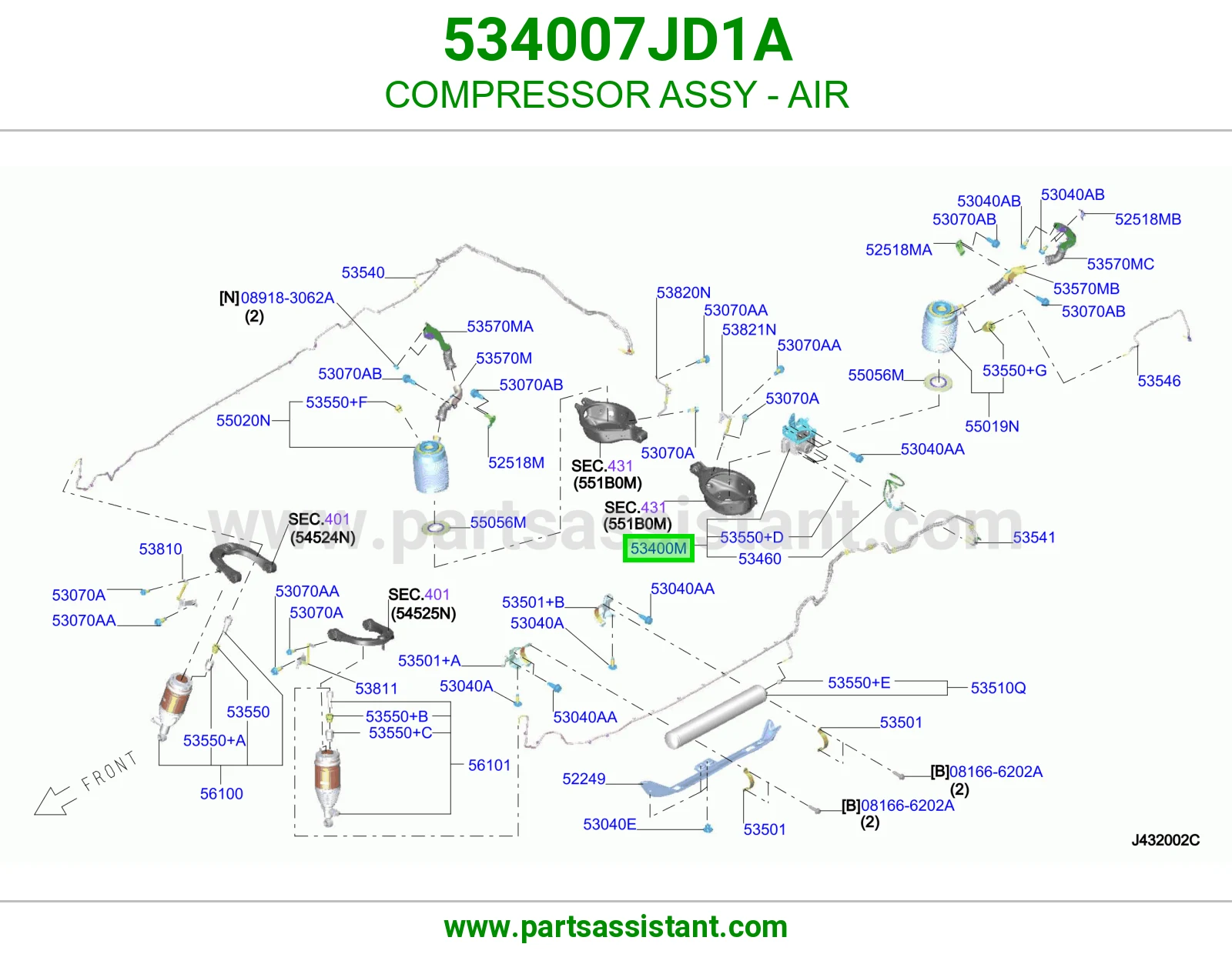 كمبروسر رفع مساعد هدروليك 534007JD1A