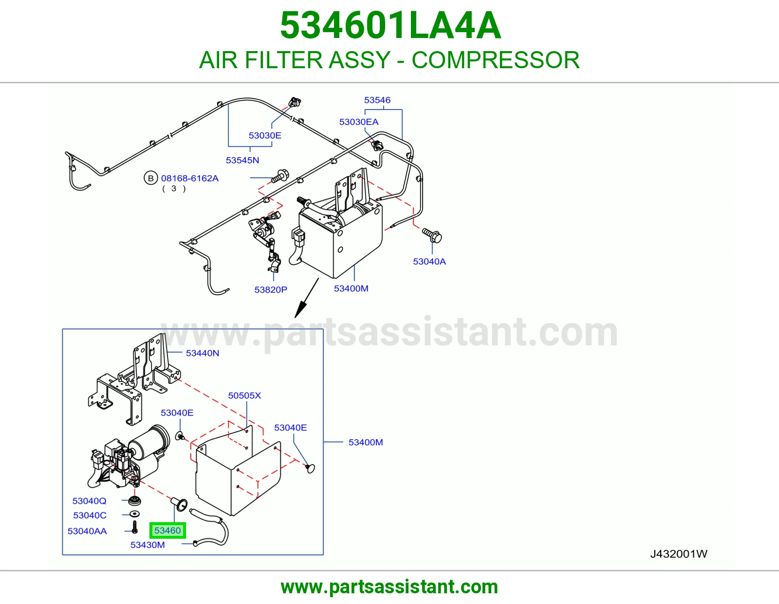 فلتر مكيف كمبروسر كامل 534601LA4A