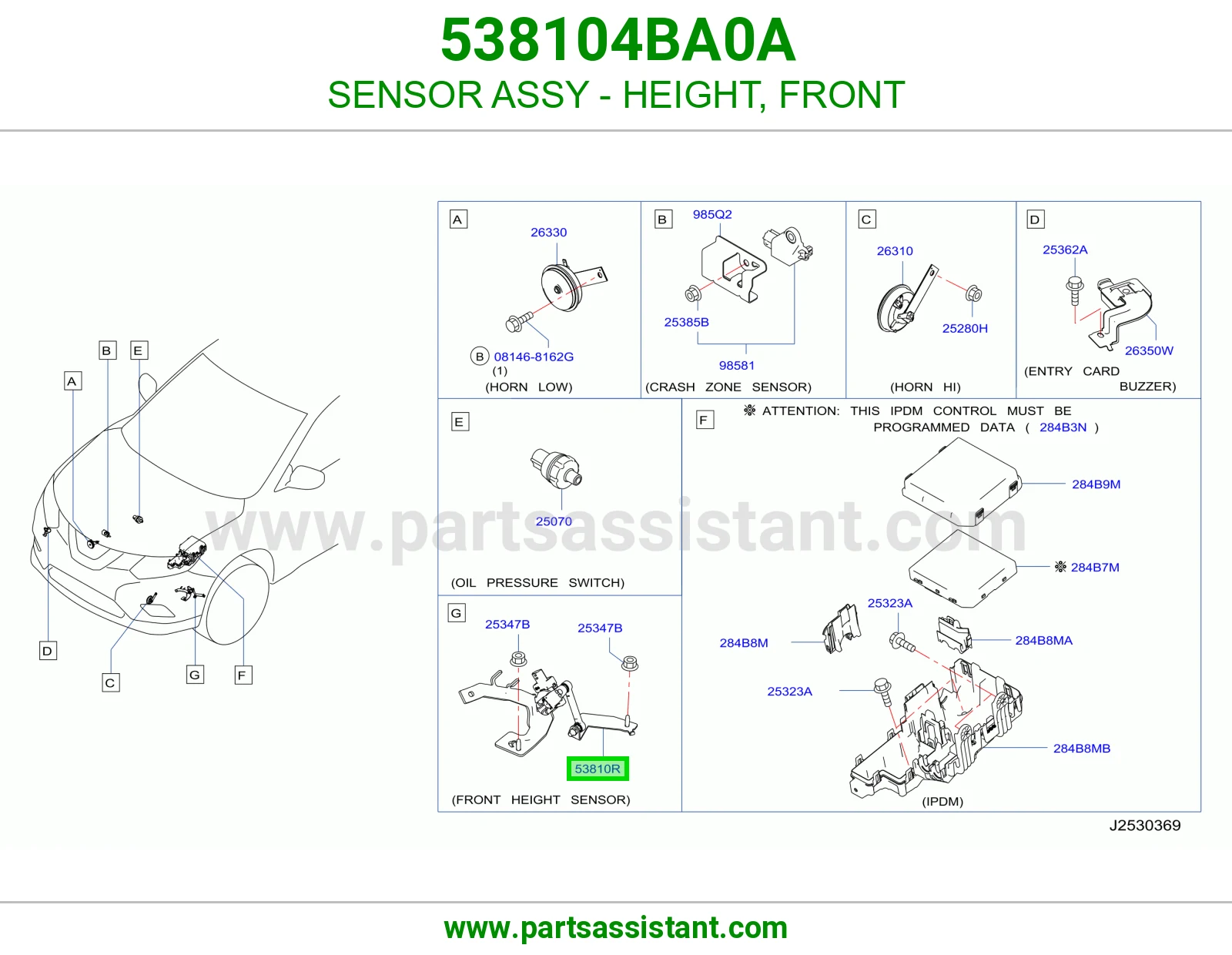 حساس ارتفاع أمامي كامل 538104BA0A