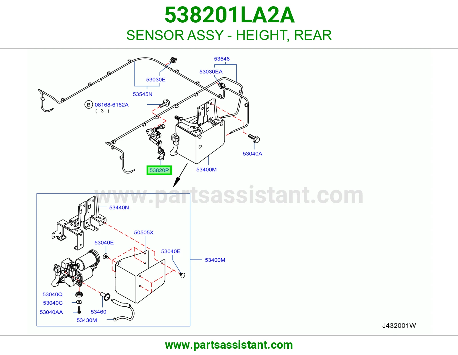 حساس ارتفاع خلفي كامل 538201LA2A
