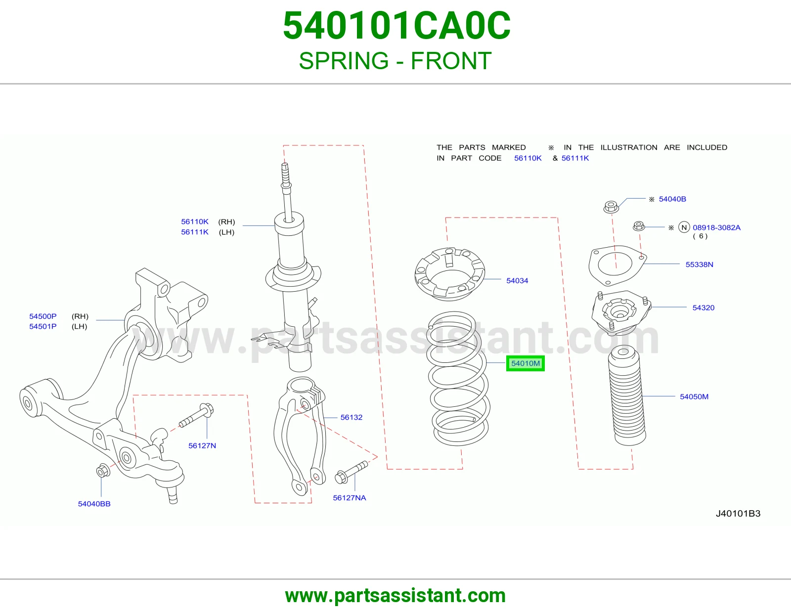 SPRING - FRONT 540101CA0C