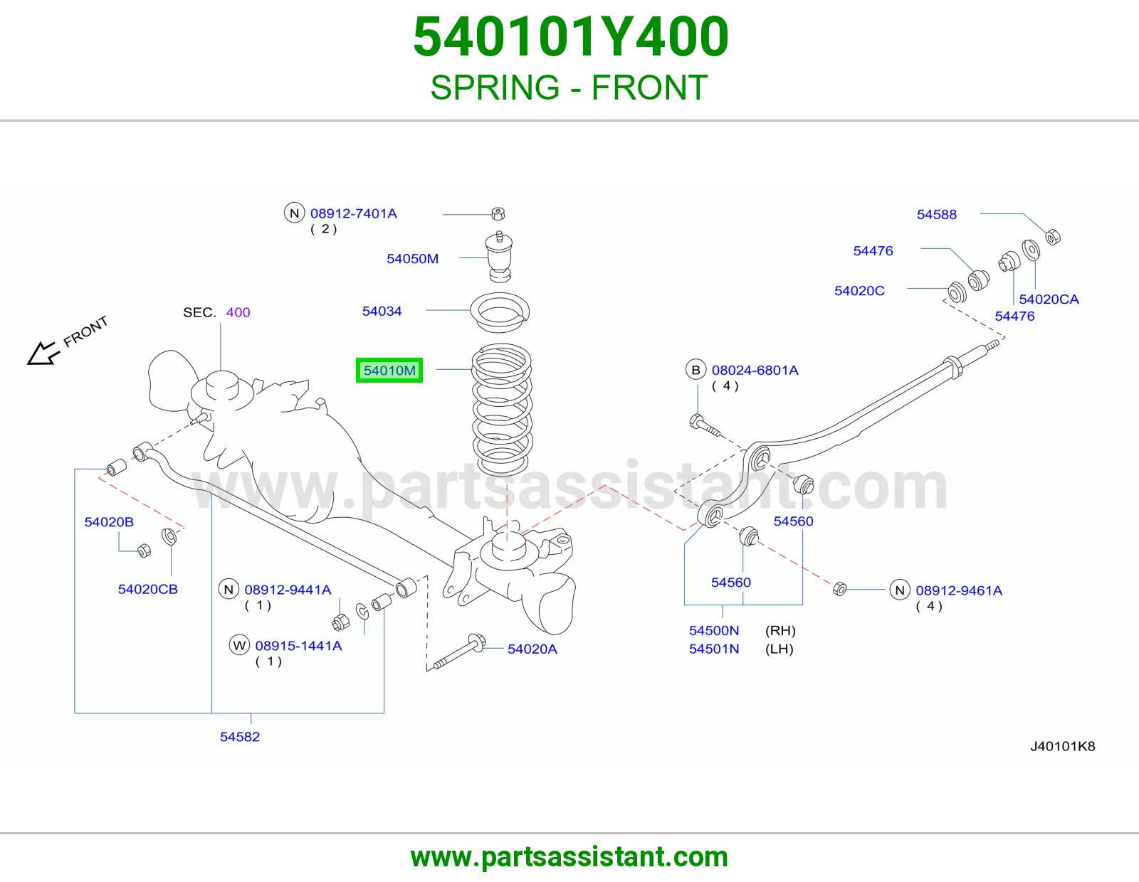 ياي امامي يسار 540101Y400