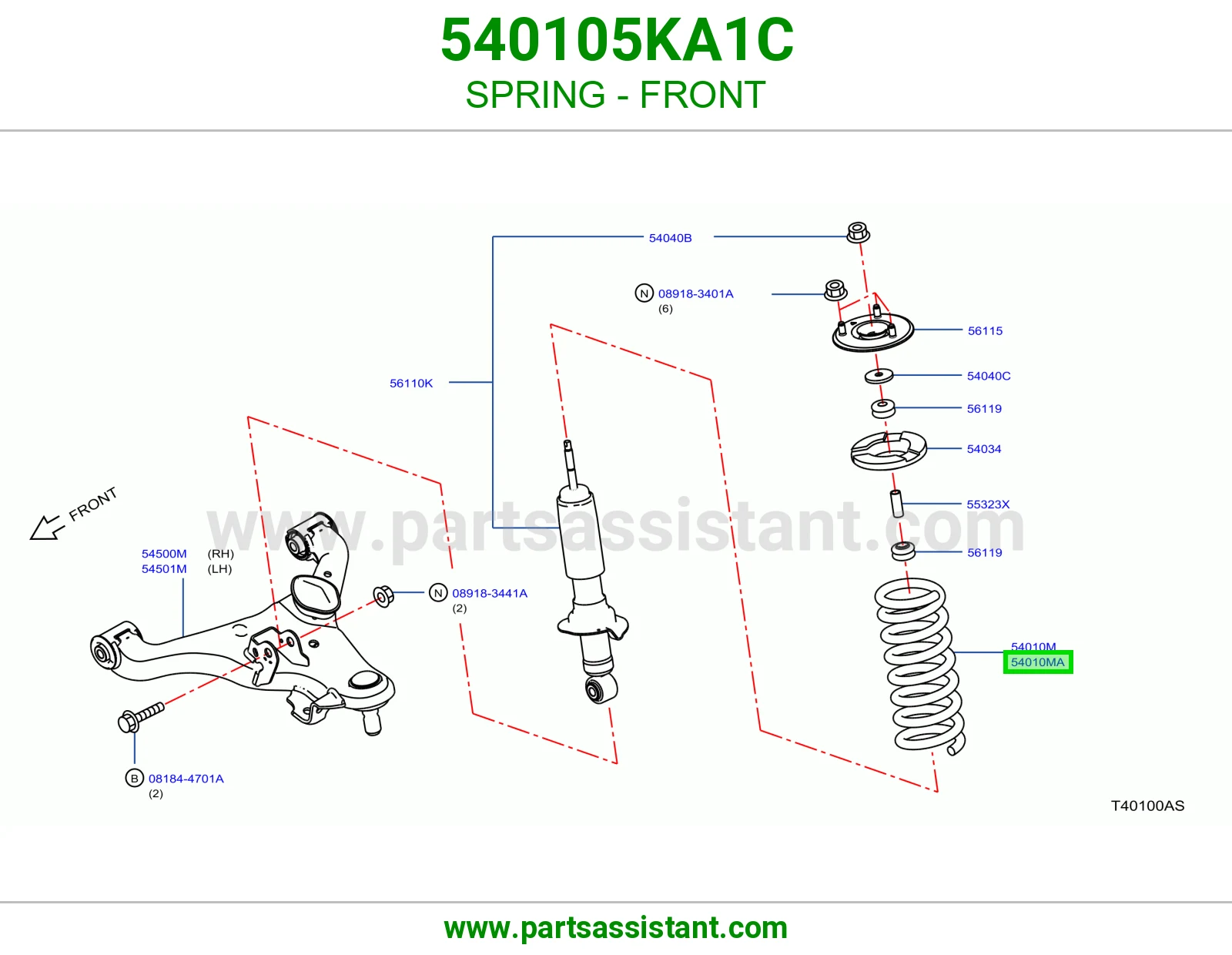 SPRING - FRONT 540105KA1C