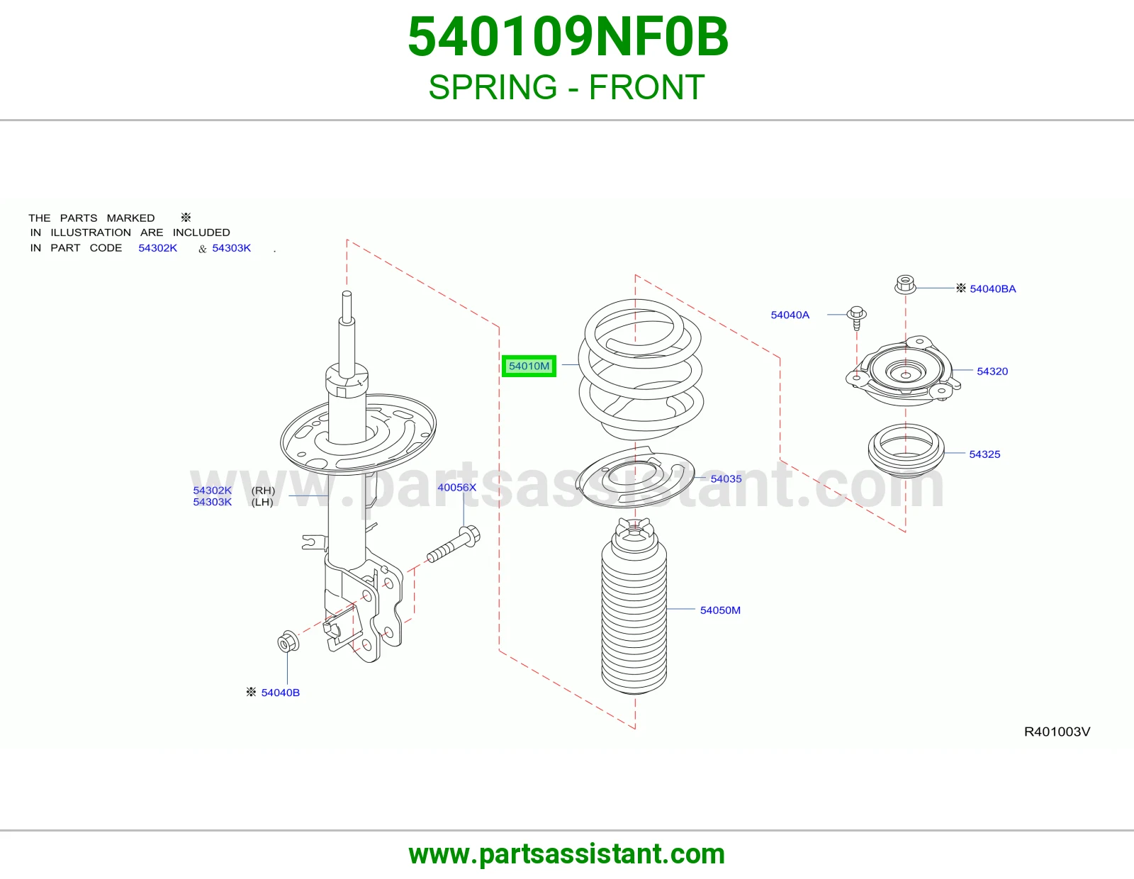 SPRING - FRONT 540109NF0B