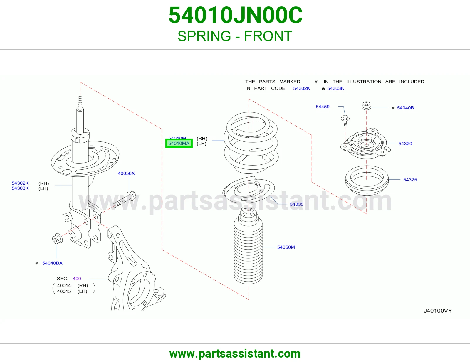 SPRING - FRONT 54010JN00C