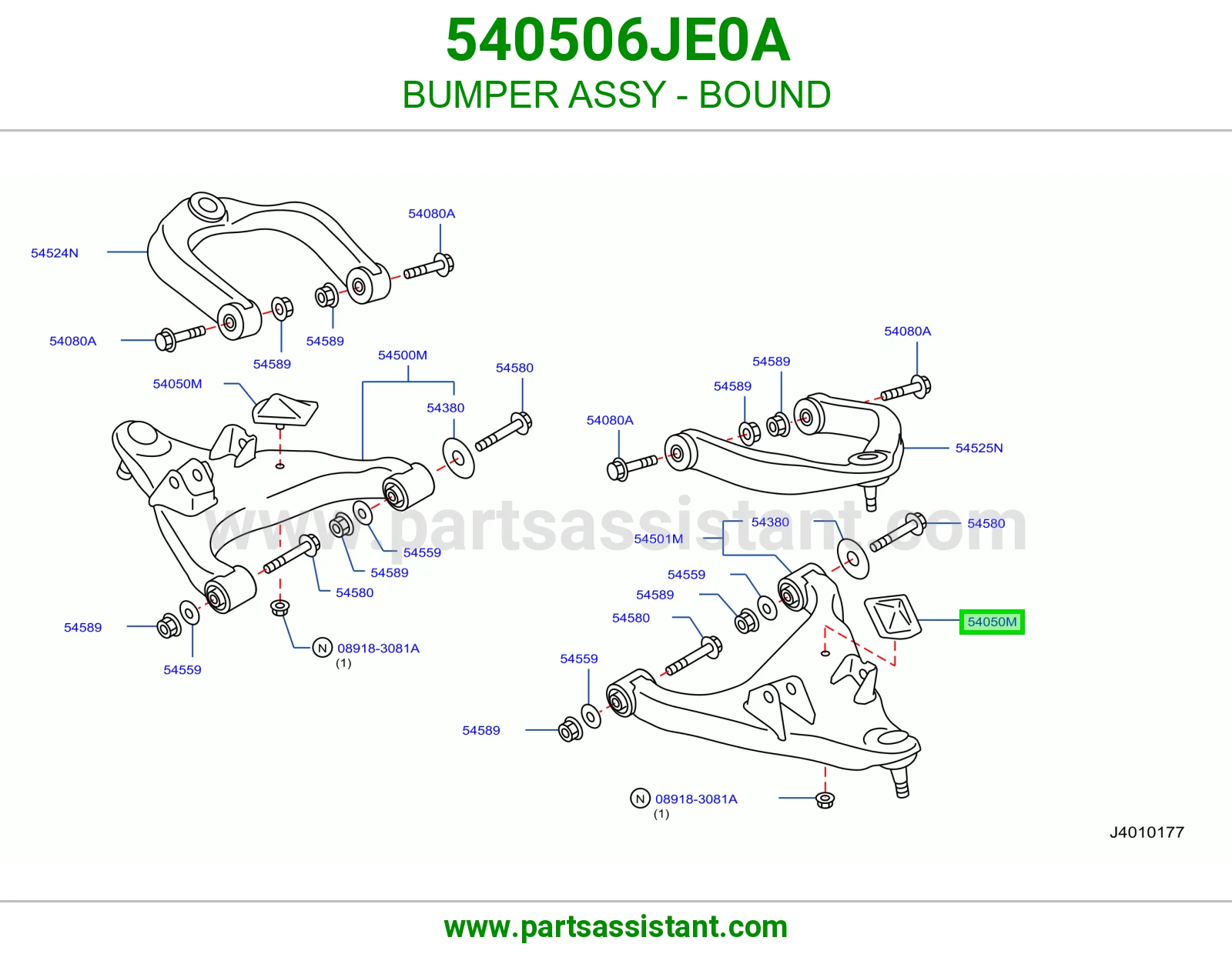 BUMPER ASSY - BOUND 540506JE0A