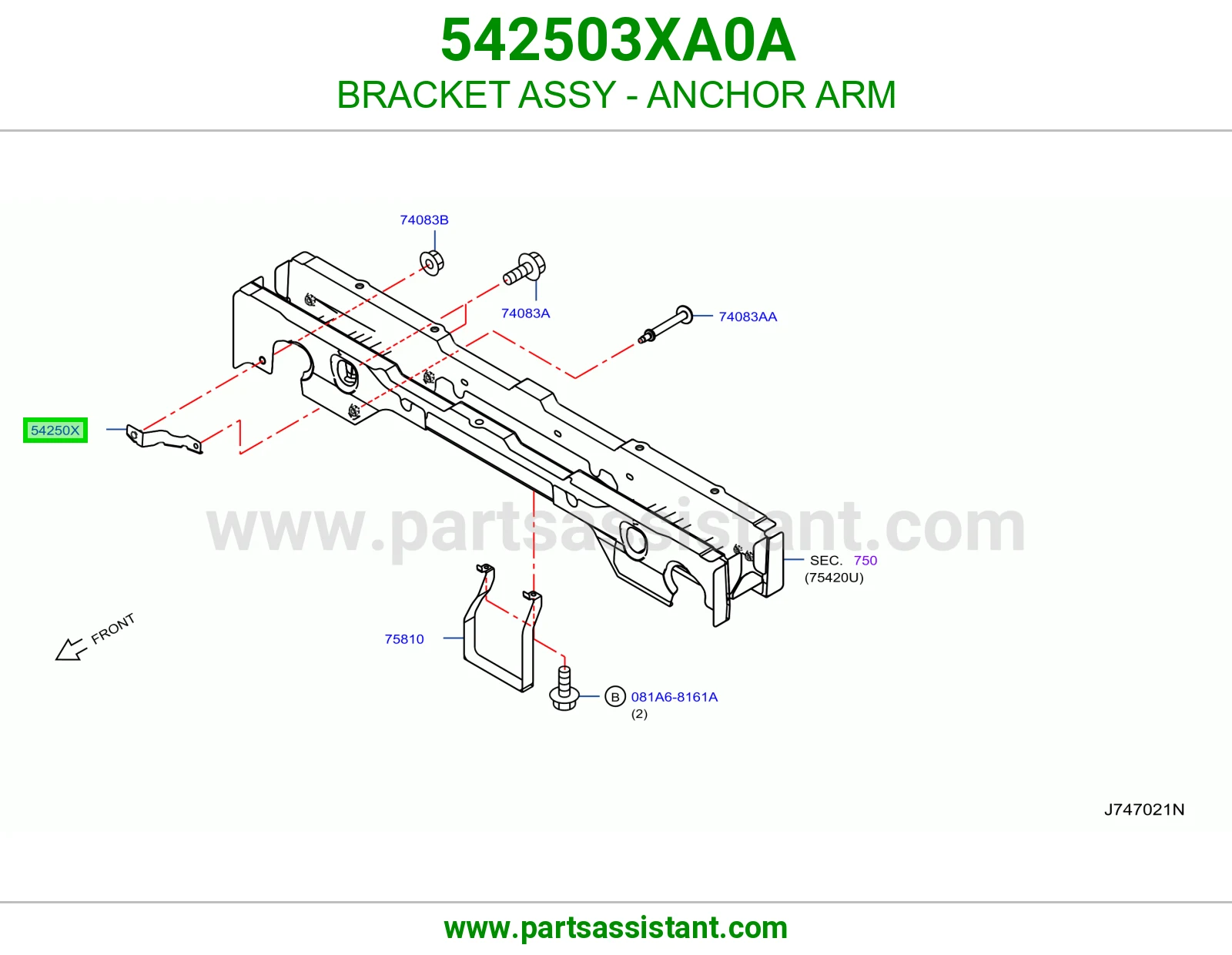 قاعدة ذراع تثبيت كاملة 542503XA0A