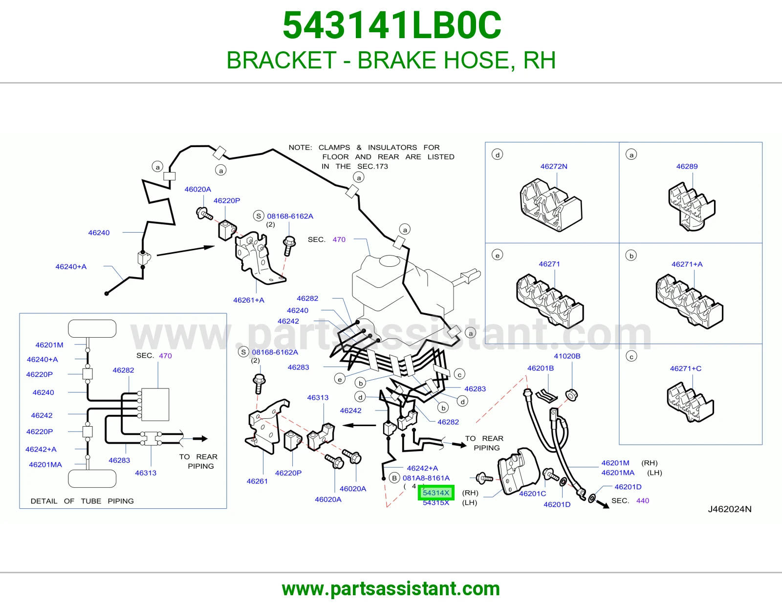 قاعدة لي فرامل يمين 543141LB0C